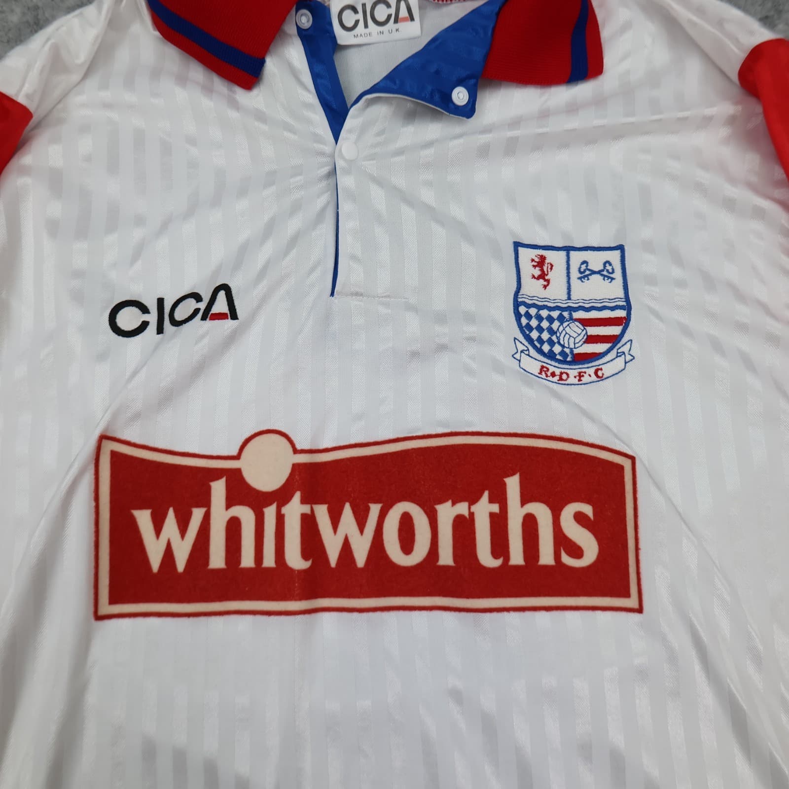 Vintage Rushden and Diamons Shirt Large White Red Home Kit 1995 1997 Cica Jersey photo 3