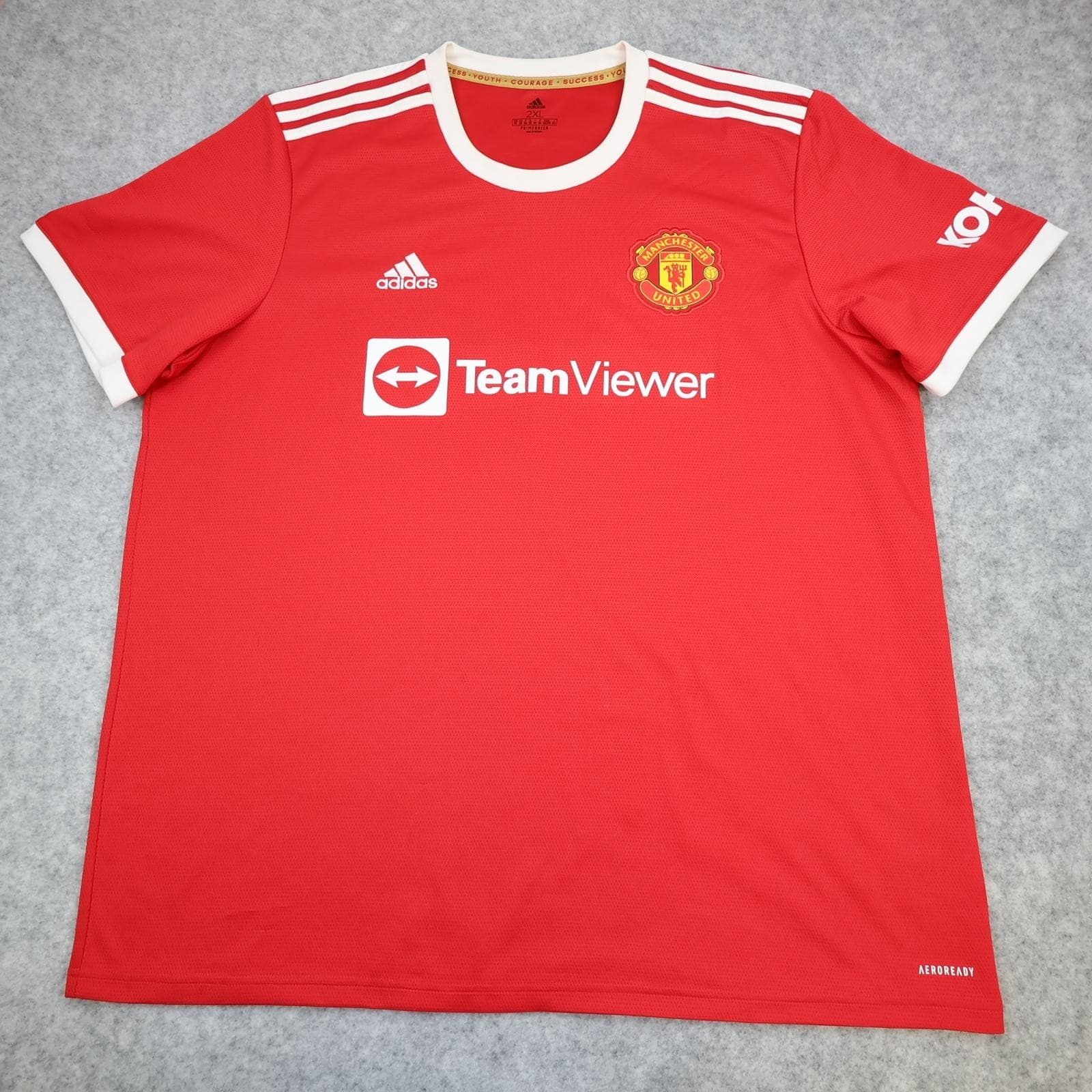 Manchester United Shirt Mens 2XL Red Home 2021 2022 Football Adidas Sancho 25 photo 2