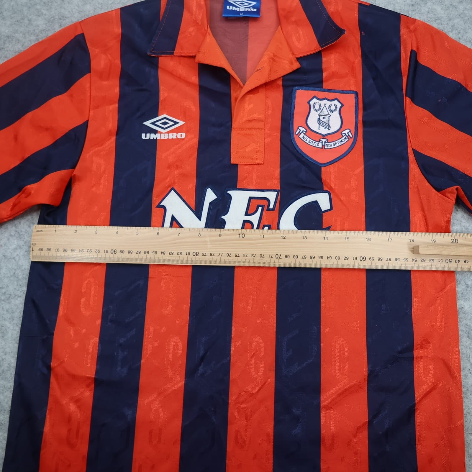 Vintage Everton Shirt Medium Orange Away Kit 1992 1994 Away Soccer Jersey photo 9