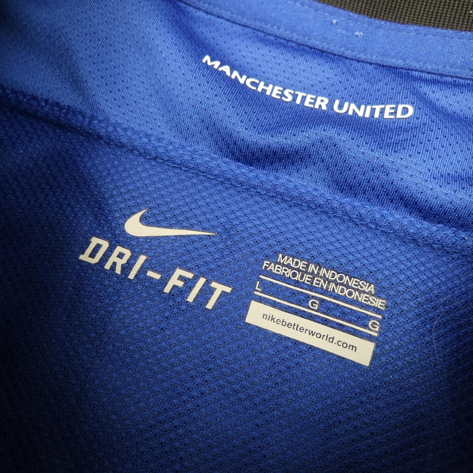 Manchester United Away Shirt Mens Large Blue 2011 2012 EPL Phil Jones Nike photo 8