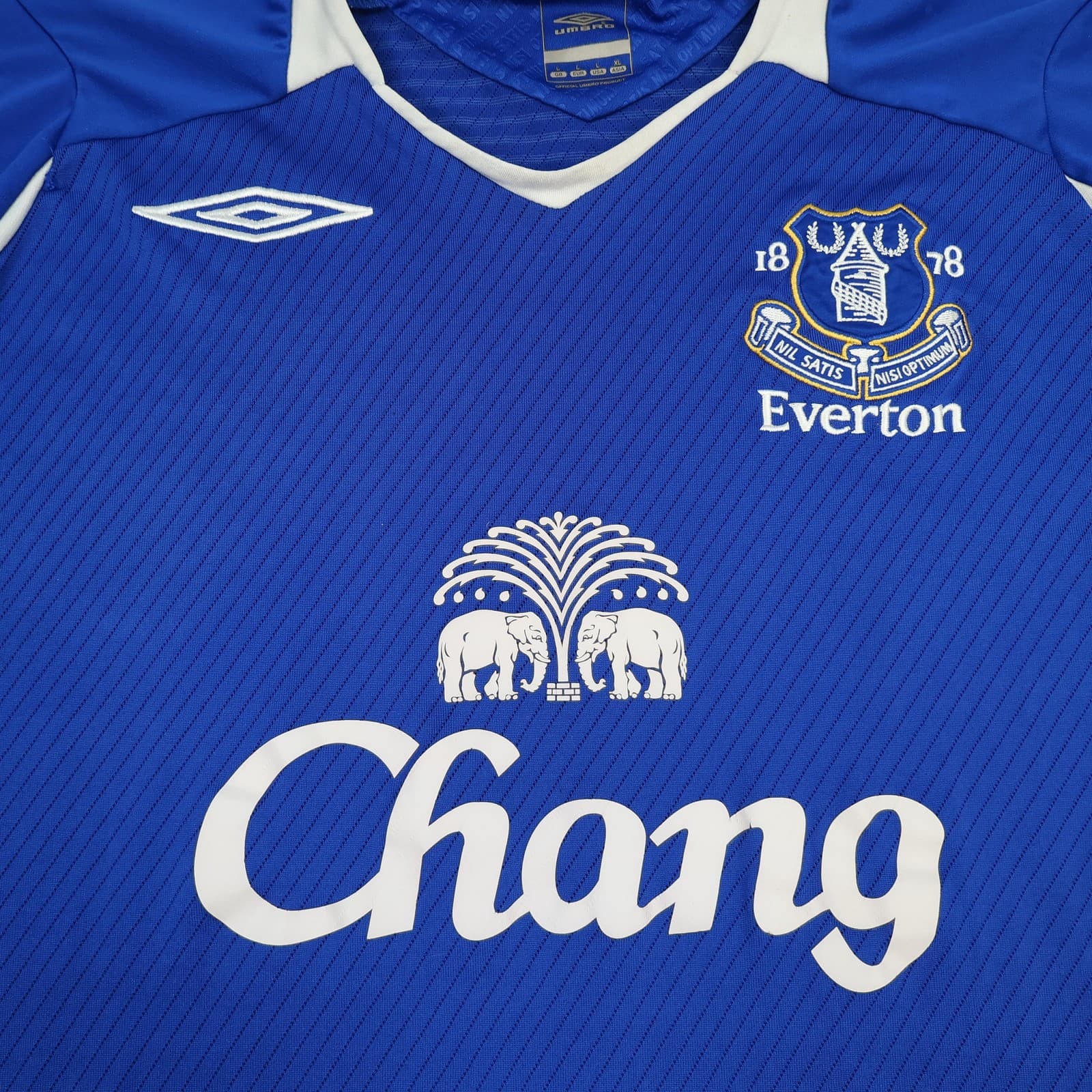 Everton Shirt Mens Large Blue Home Kit EPL 2008 2009 Umbro Chang Soccer Jersey photo 3