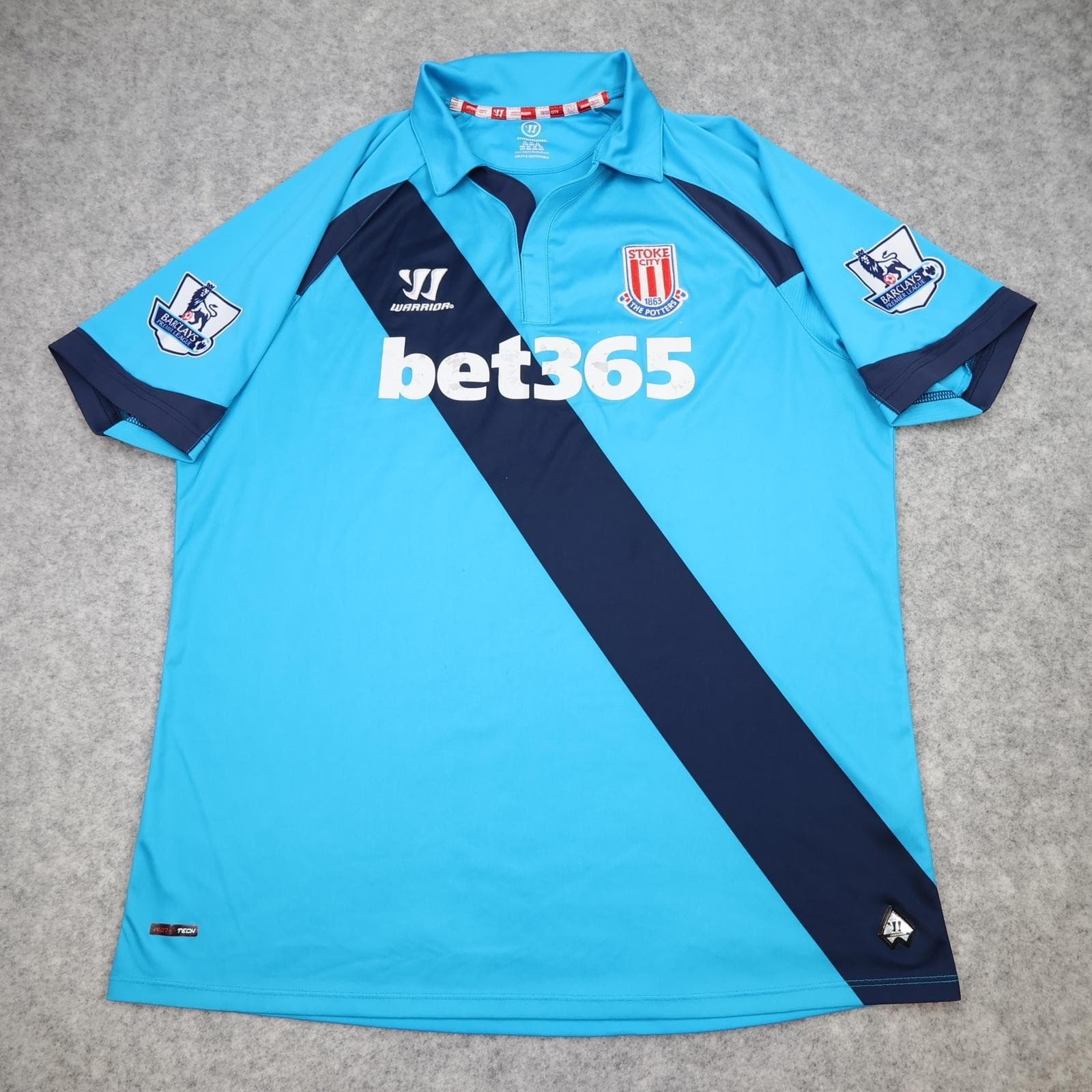 Stoke City Away Shirt Mens XL Blue 2014 2015 Warrior Arnautovic 10 Soccer Jersey photo 2