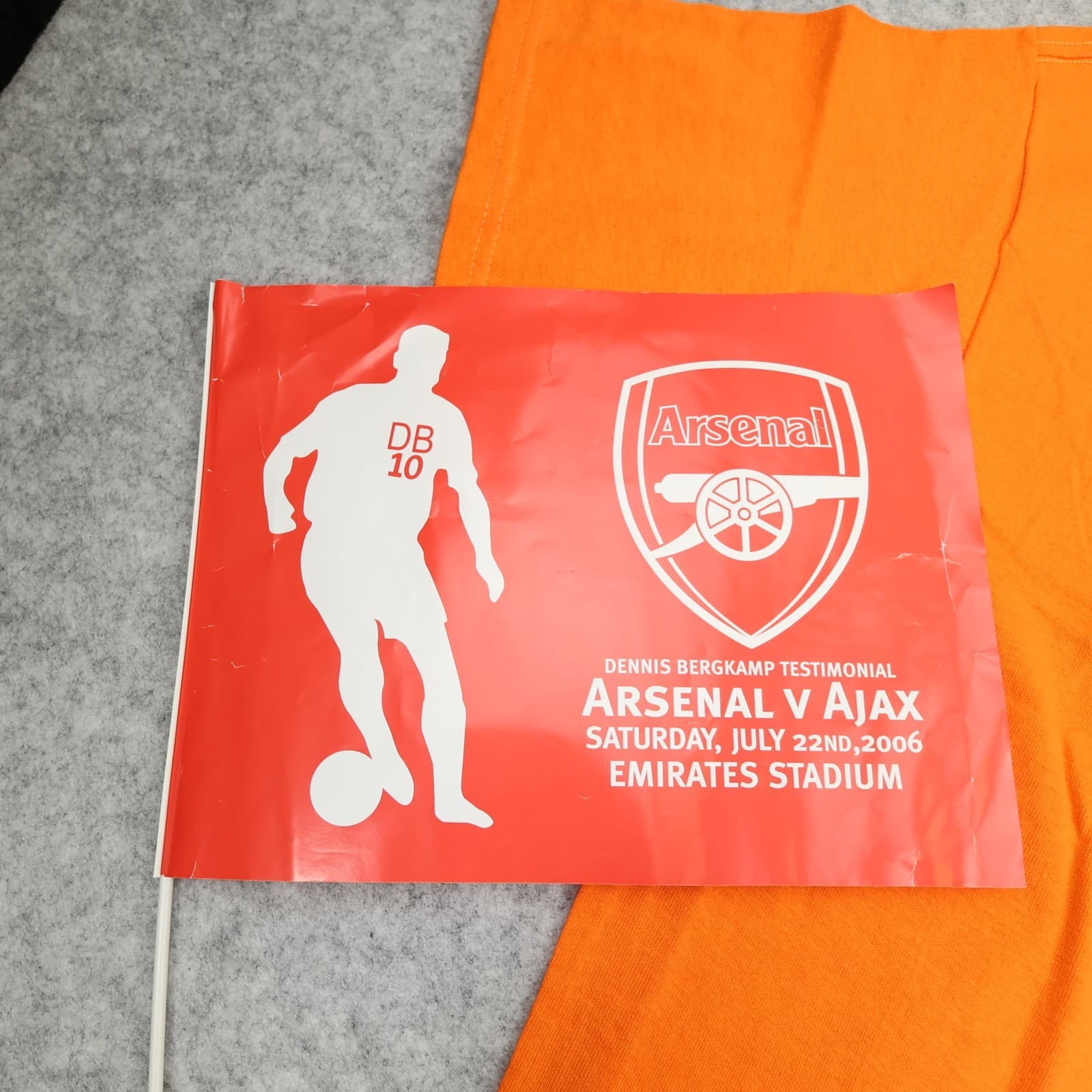 Vintage Arsenal Shirt Extra Large Orange Testimonial 2006 Bergkamp Jersey XL photo 5