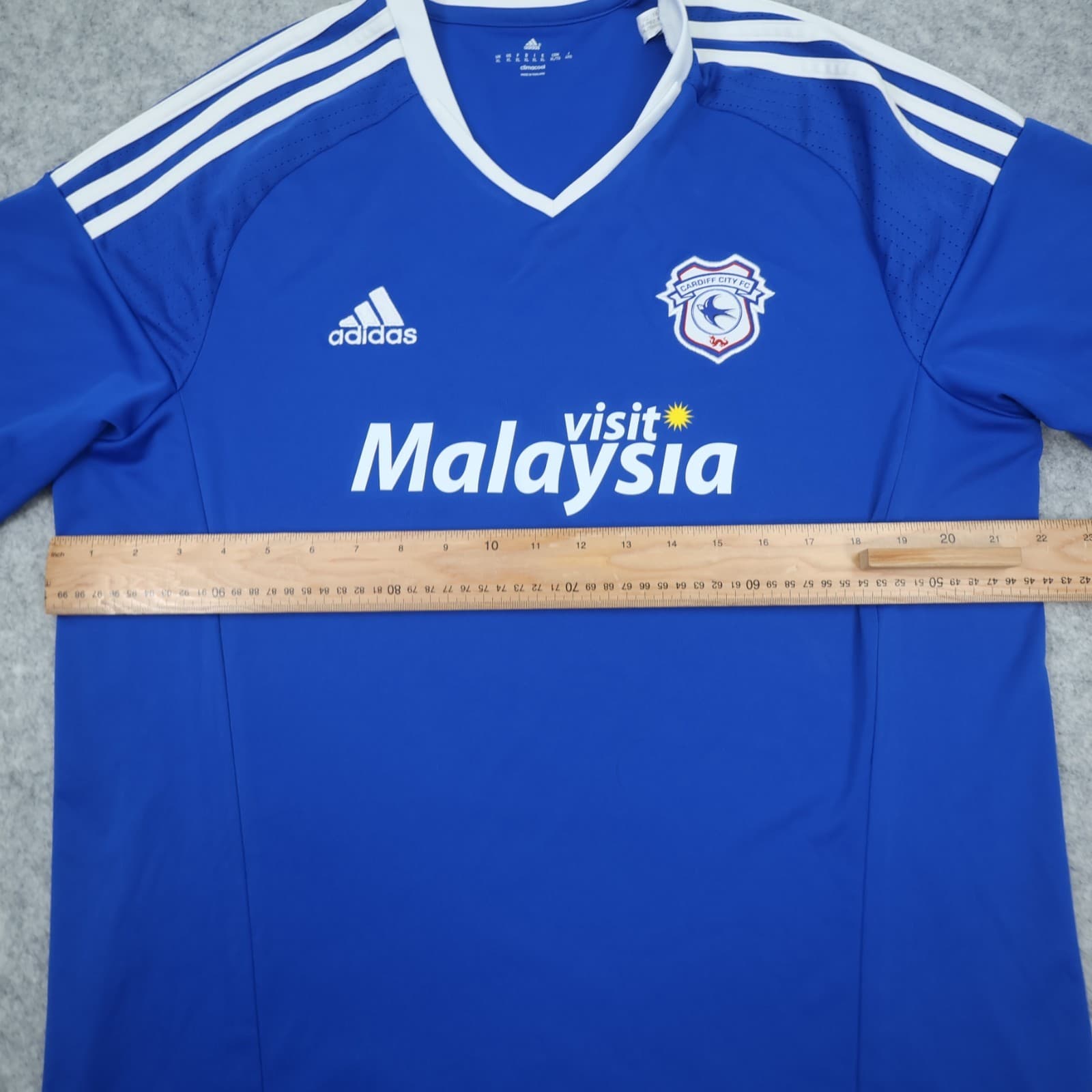 Cardiff City Shirt Extra Large Blue 2016 2017 Adidas Soccer Jersey Football photo 8