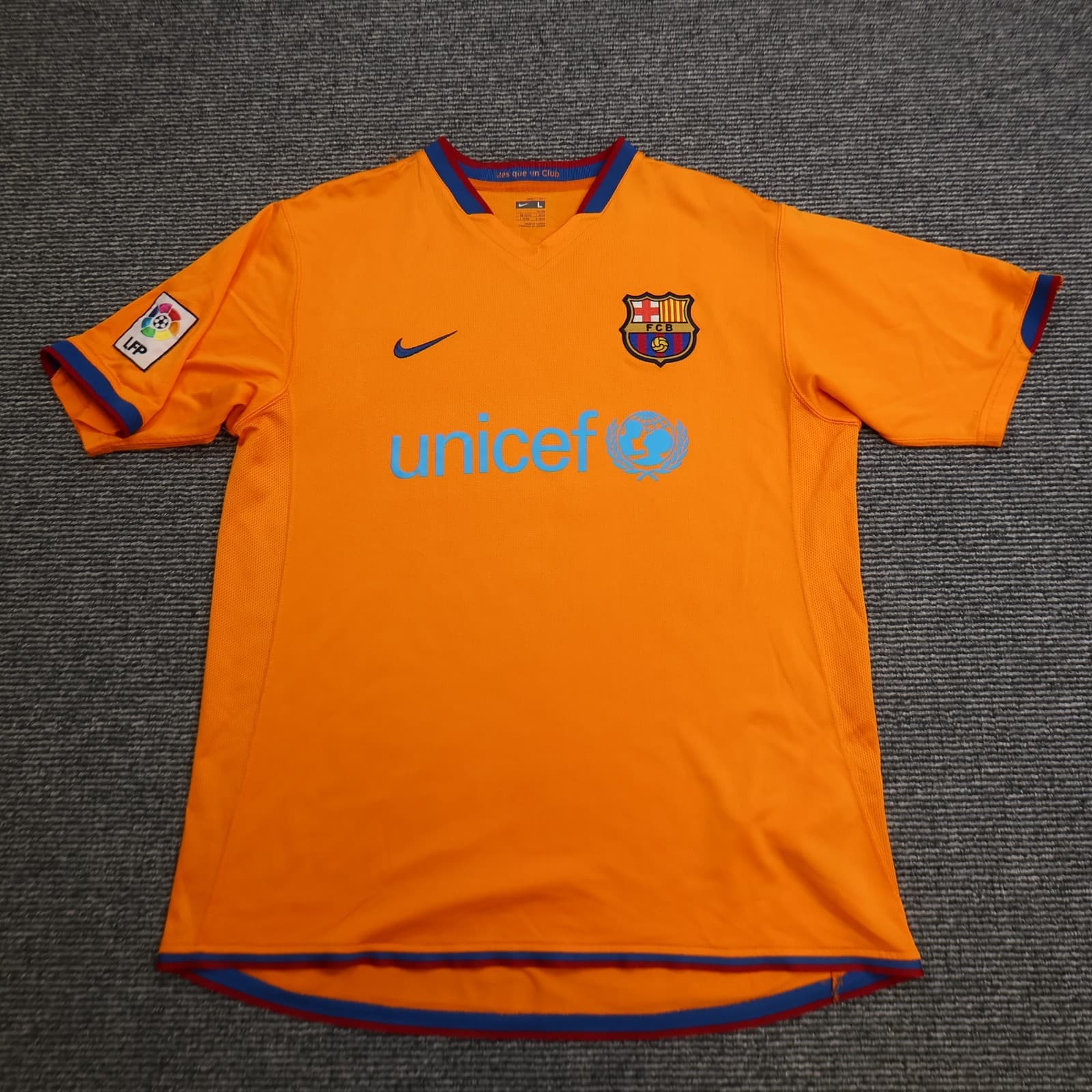 Barcelona Shirt Large Orange Away 2006 2008 Nike Football Diego Maradona Jersey photo 2