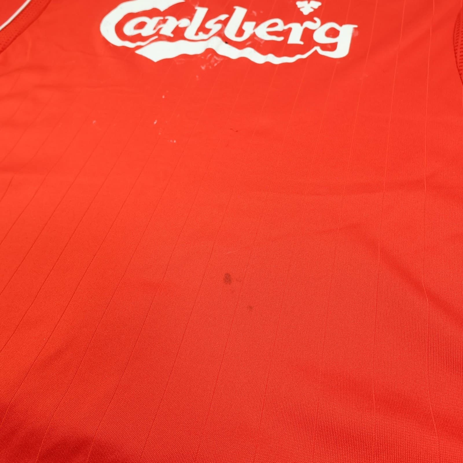 Liverpool Shirt Mens Large Red Home 2006 2008 Adidas Carlsberg Soccer Jersey photo 9