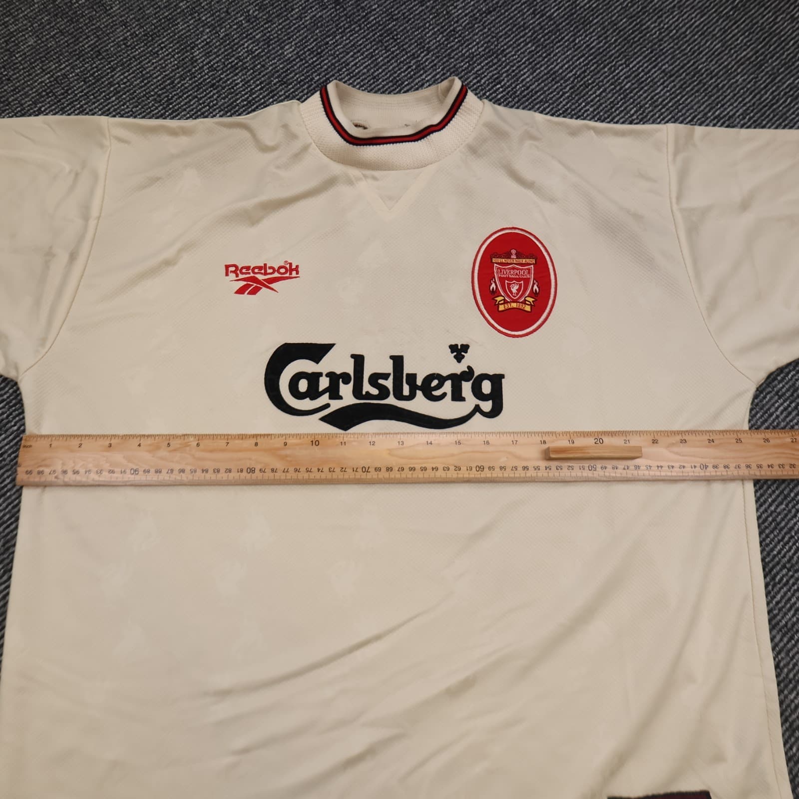 Vintage Liverpool Shirt 2XL Beige Away Kit 1996 1997 Reebok Jersey 46/48 90s photo 13