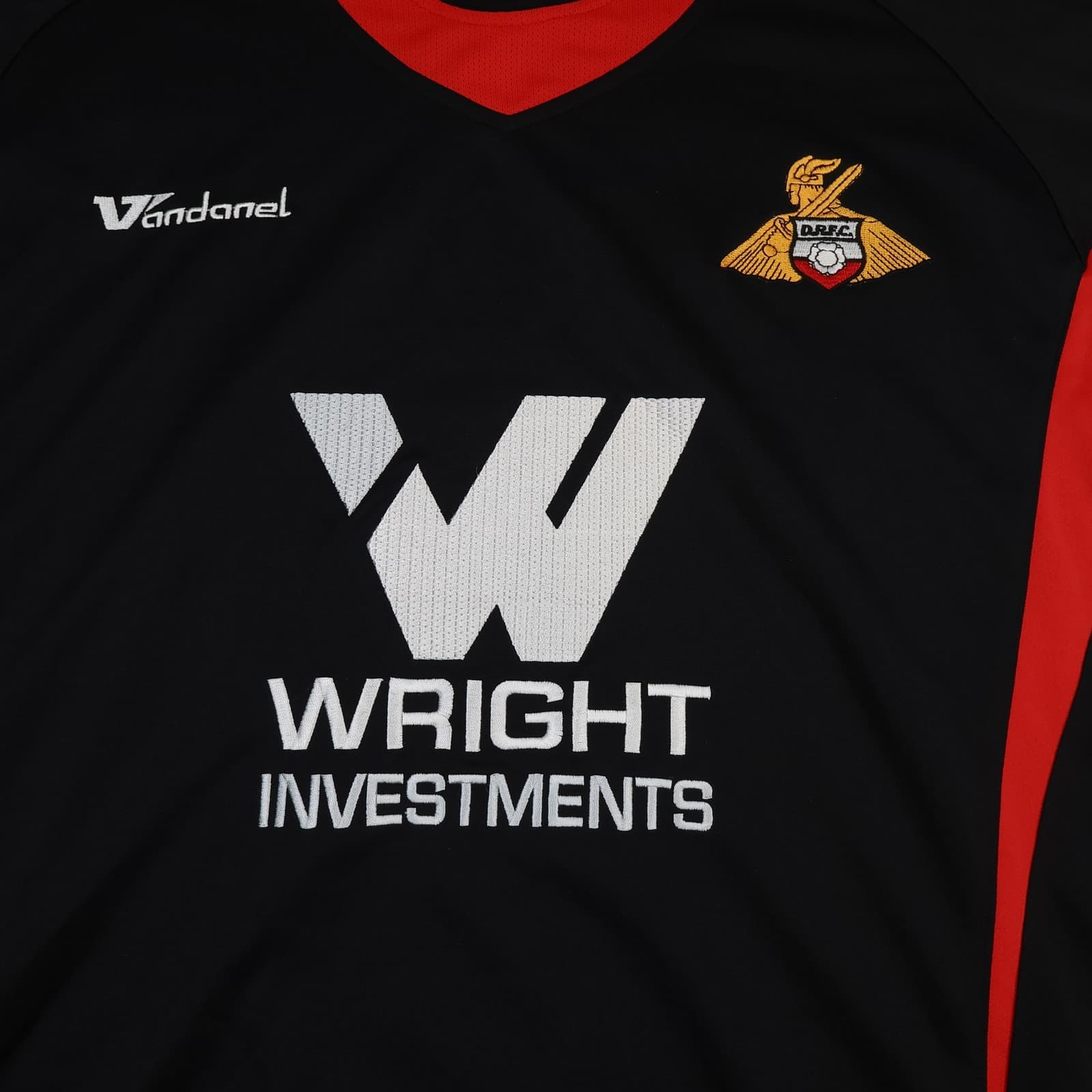 Doncaster Rovers Away Shirt Mens XL Black Red Football Vandanel 2008 2010 photo 2