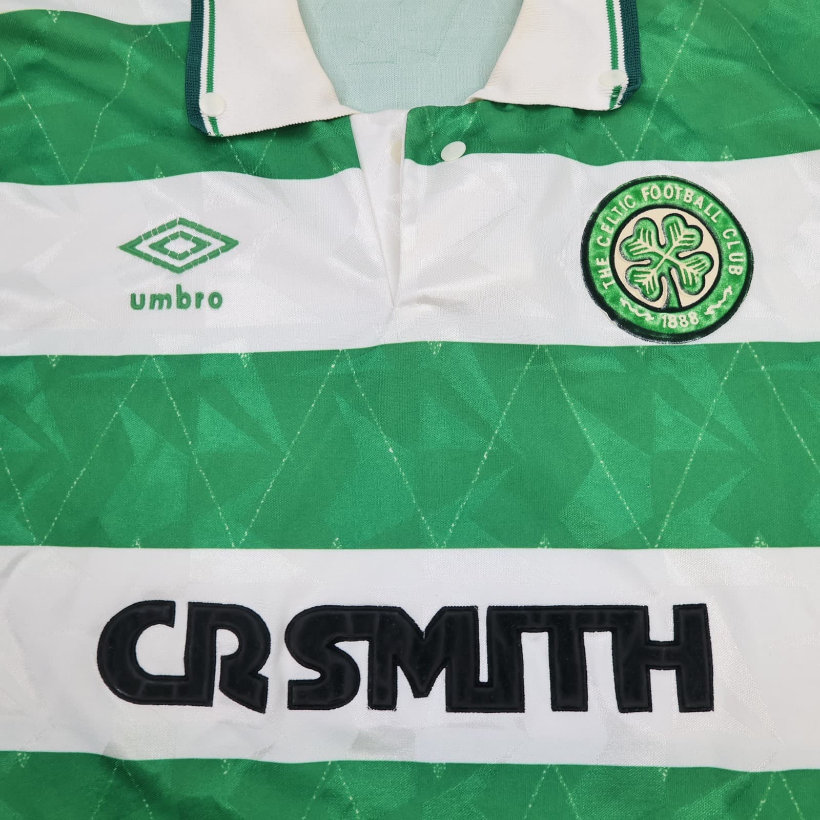 Vintage Celtic Football Shirt Medium Green Home Kit 1989 1991 Umbro Jersey photo 3