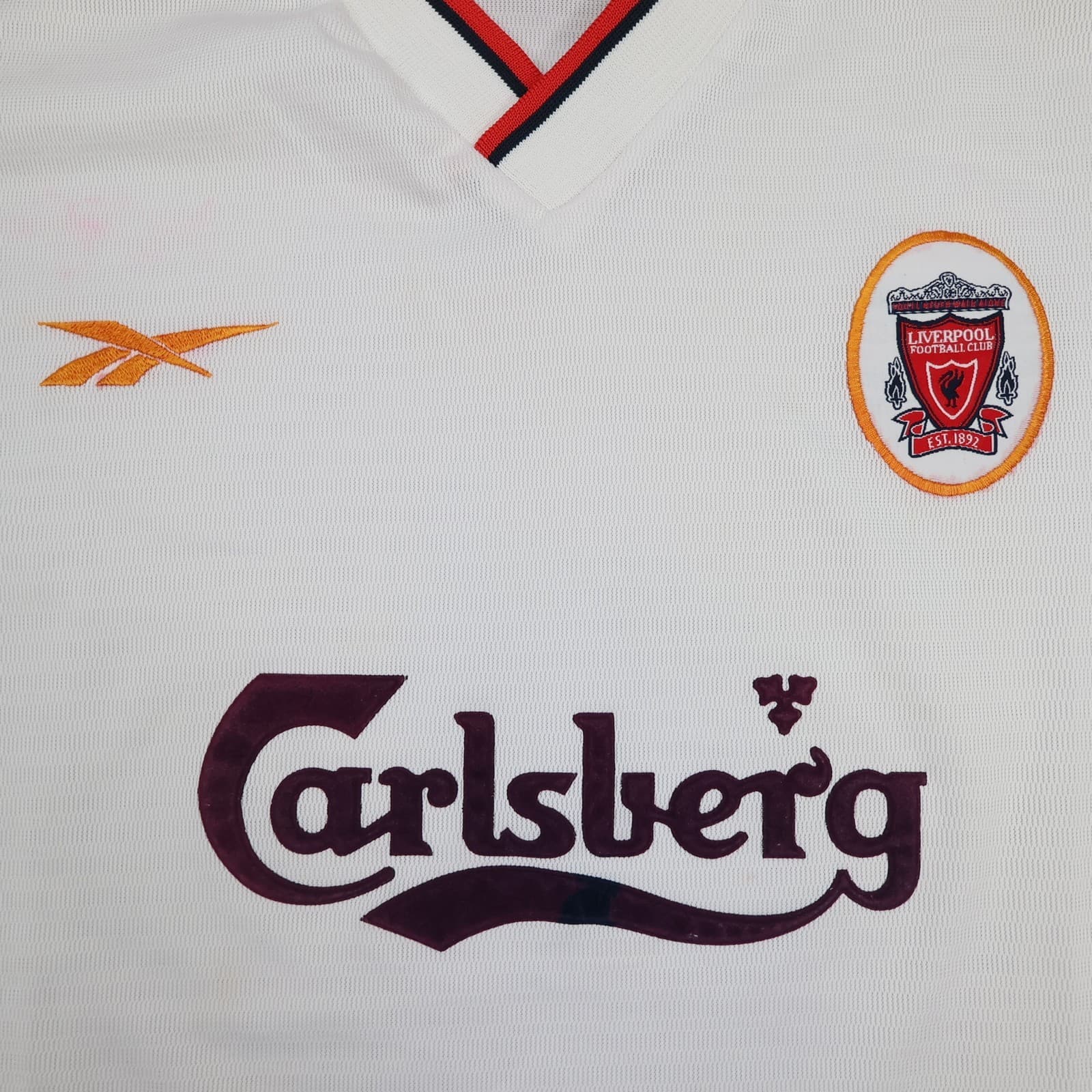 Vintage Liverpool Shirt Extra Large White Away Kit 1998 2000 Reebok Jersey photo 3