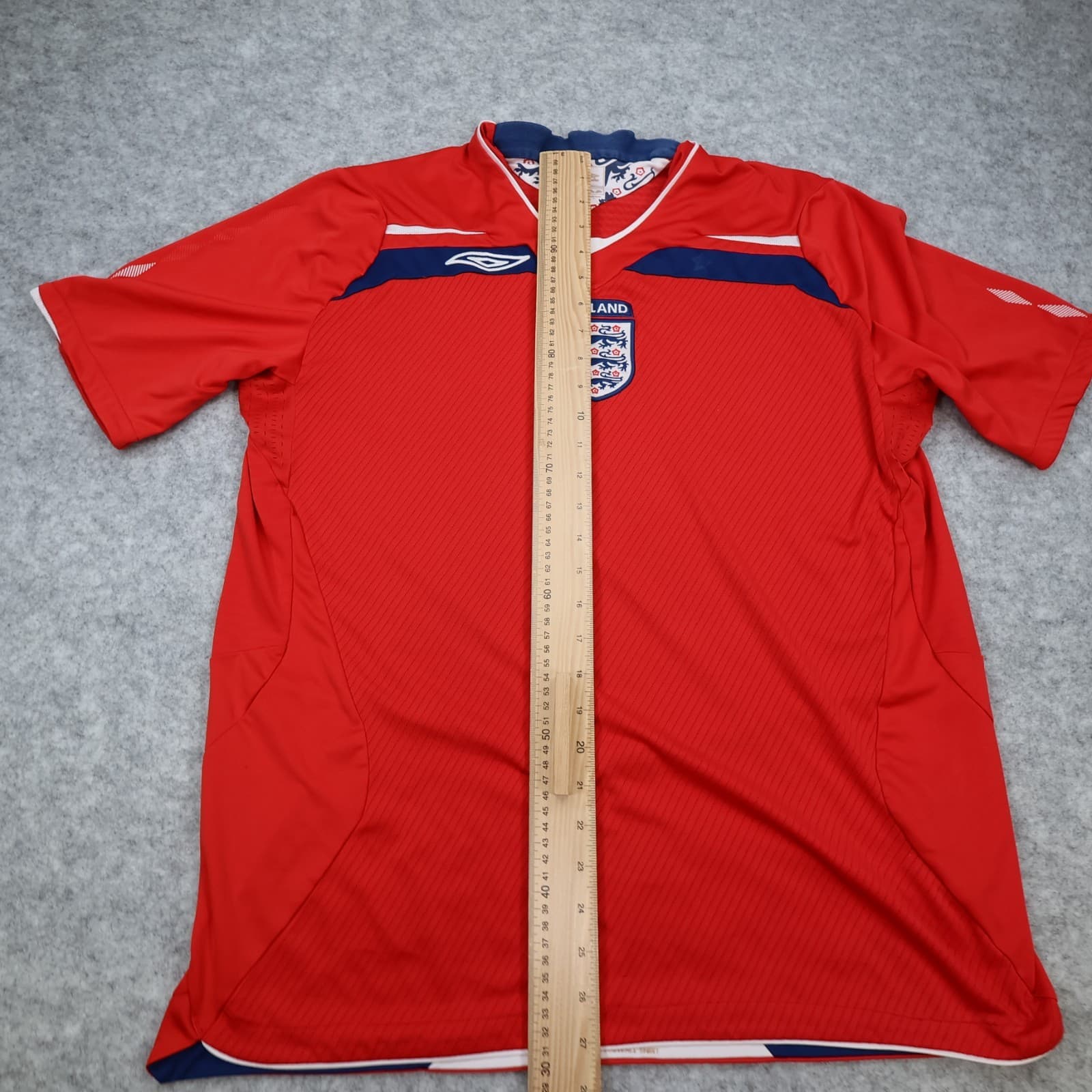 Vintage England Football Shirt Extra Large Red Away Kit 2008 2010 Jersey XL photo 13