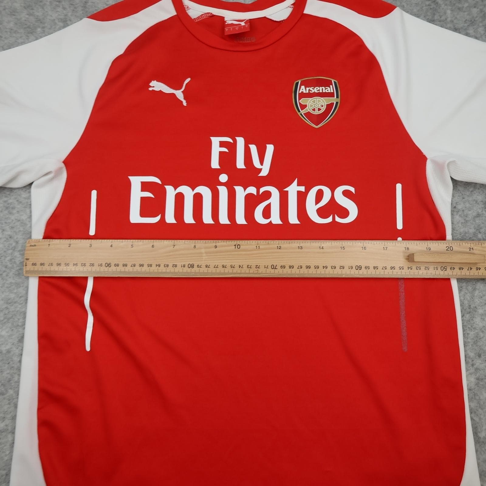 Arsenal Shirt Mens Large Red Home EPL 2014 2015 Puma Fly Emirates Jersey photo 9