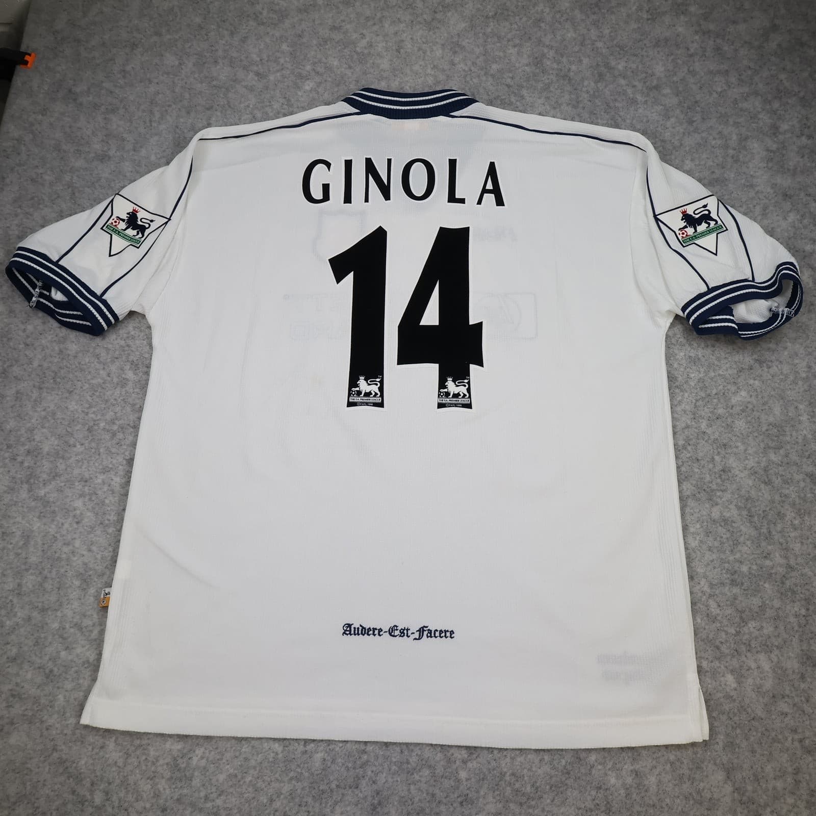 Tottenham Hotspur Shirt Extra Large White Home 1997 1999 Pony David Ginola 14