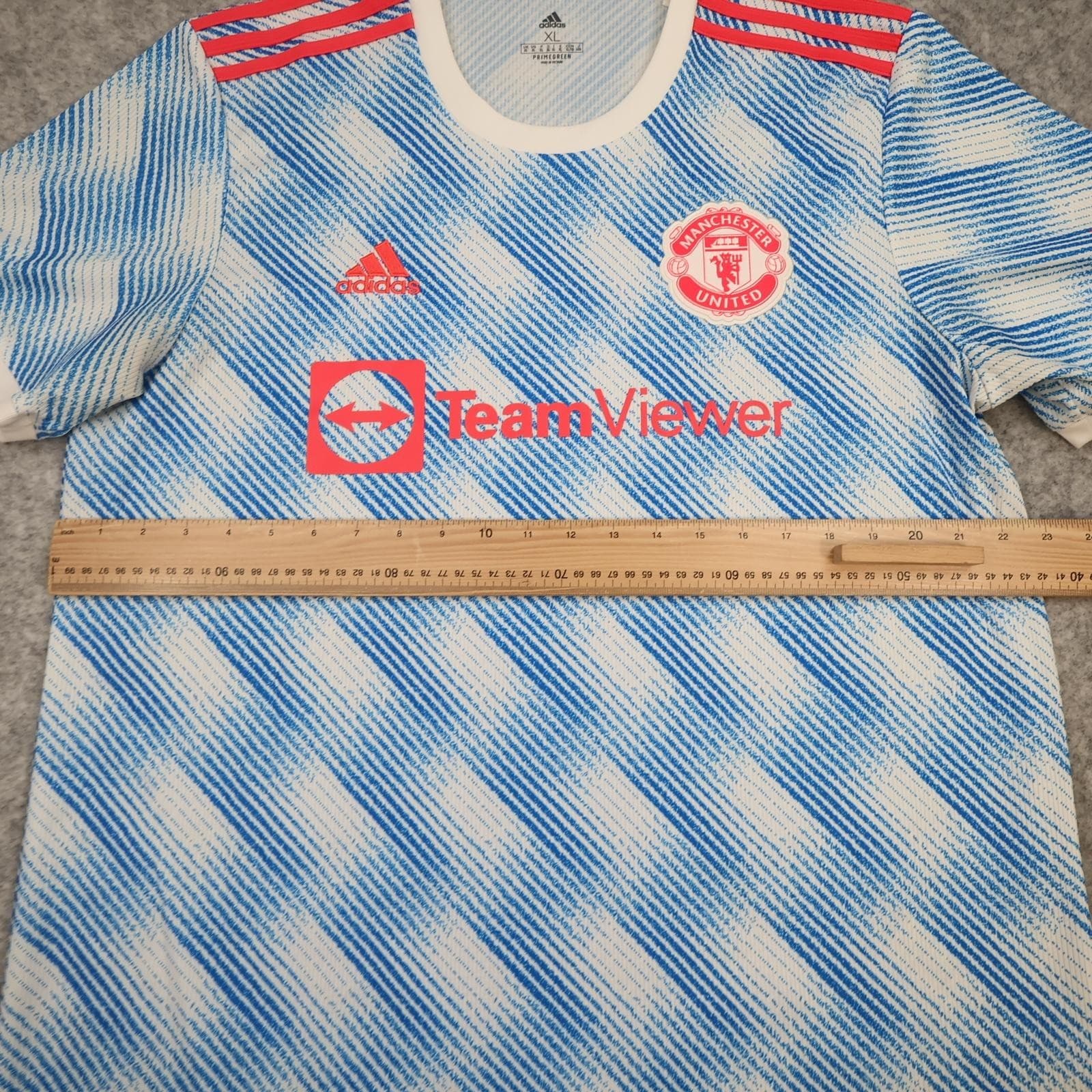 Manchester United Away Shirt Mens XL White 2021 2022 Adidas TeamViewer Jersey photo 9