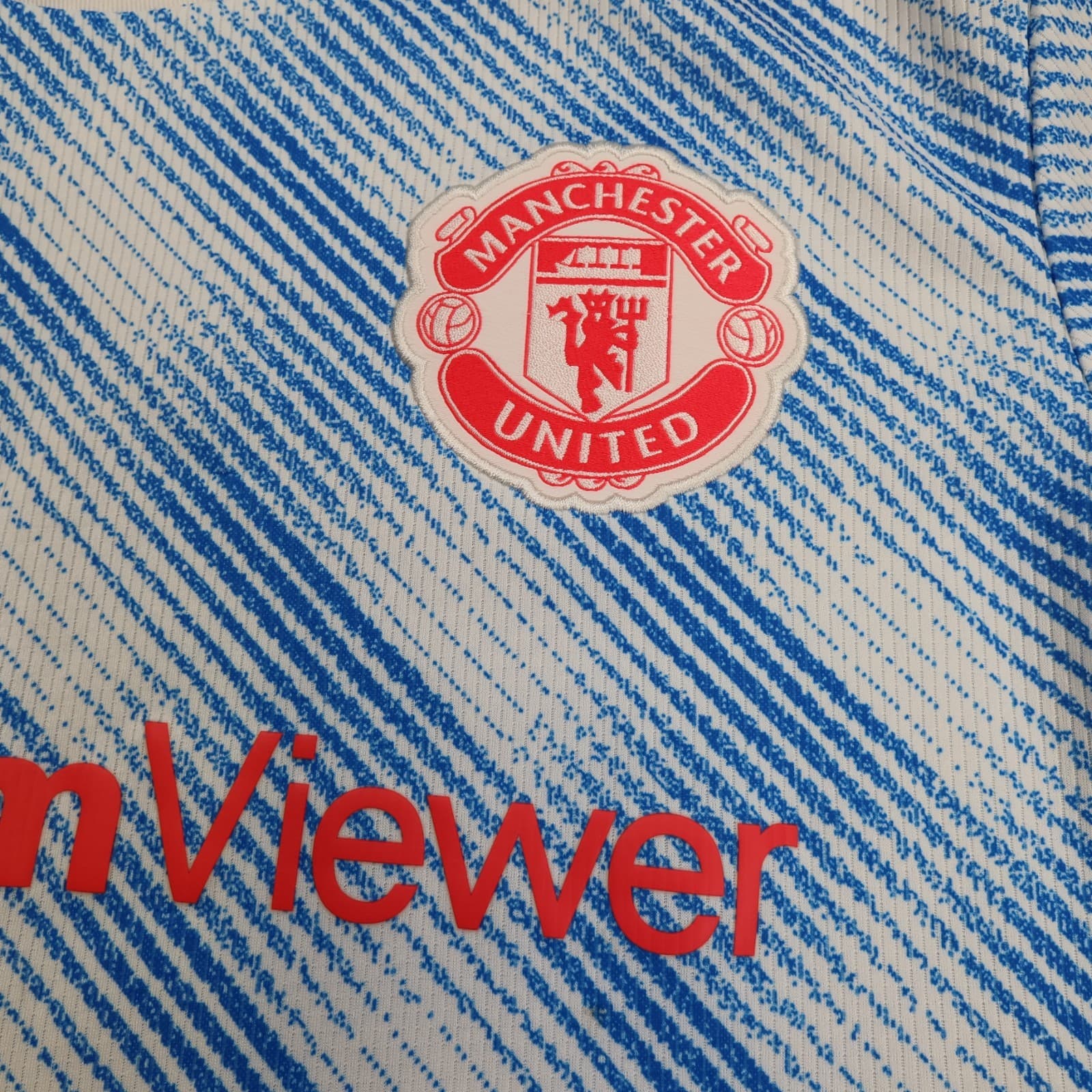 Manchester United Shirt Large Blue Away Kit 2021 2022 Adidas Soccer Jersey photo 5