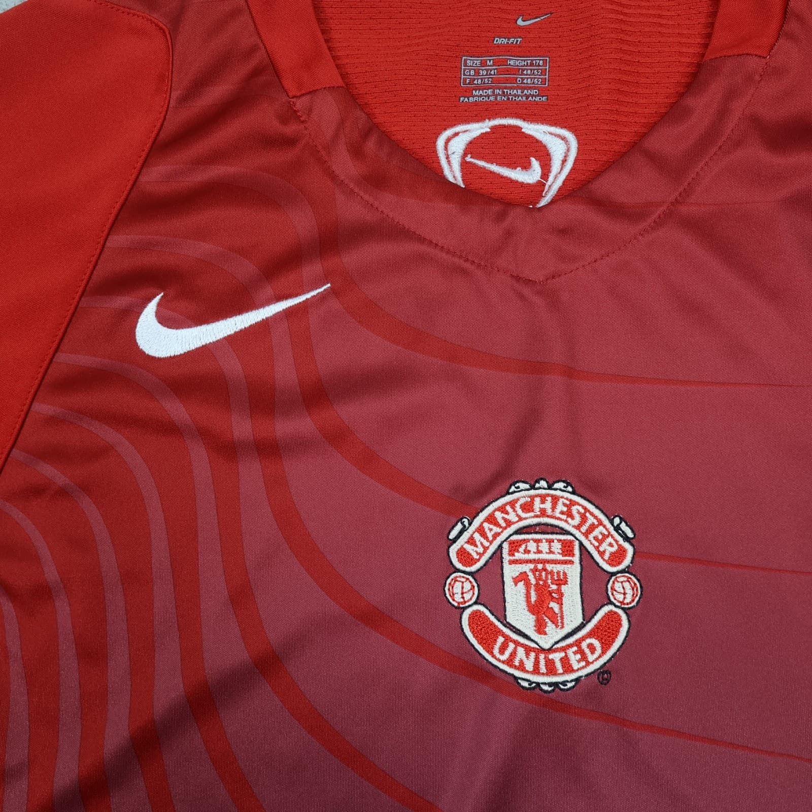 Manchester United Shirt Large Red Training Kit 2006 2007 Nike Soccer Jersey photo 3
