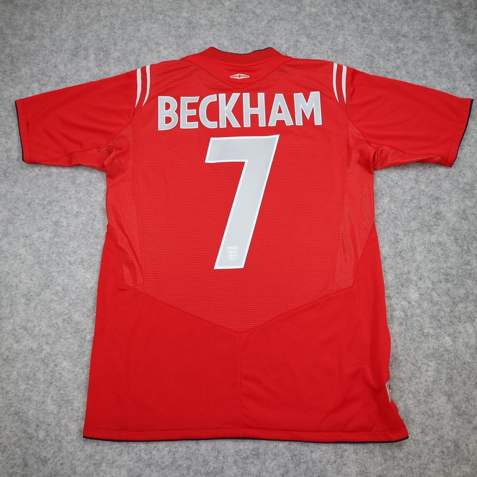 Vintage England Away Shirt Mens Small Red 2004 2006 Football Umbro Beckham 7
