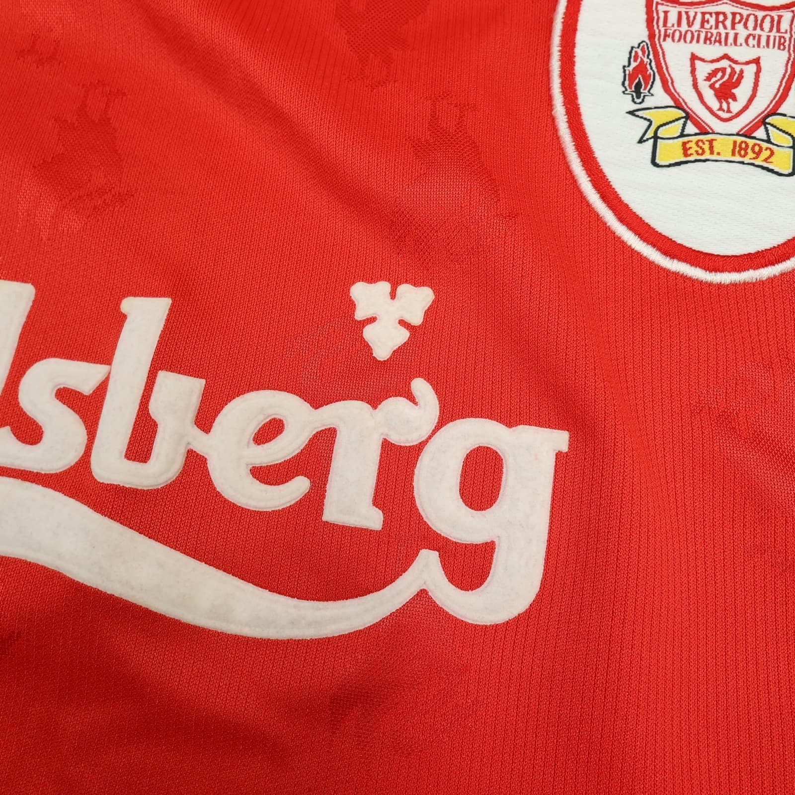 Vintage Liverpool Shirt Mens 2XL Home 1996 1998 Reebok Carlsberg Soccer Jersey photo 5