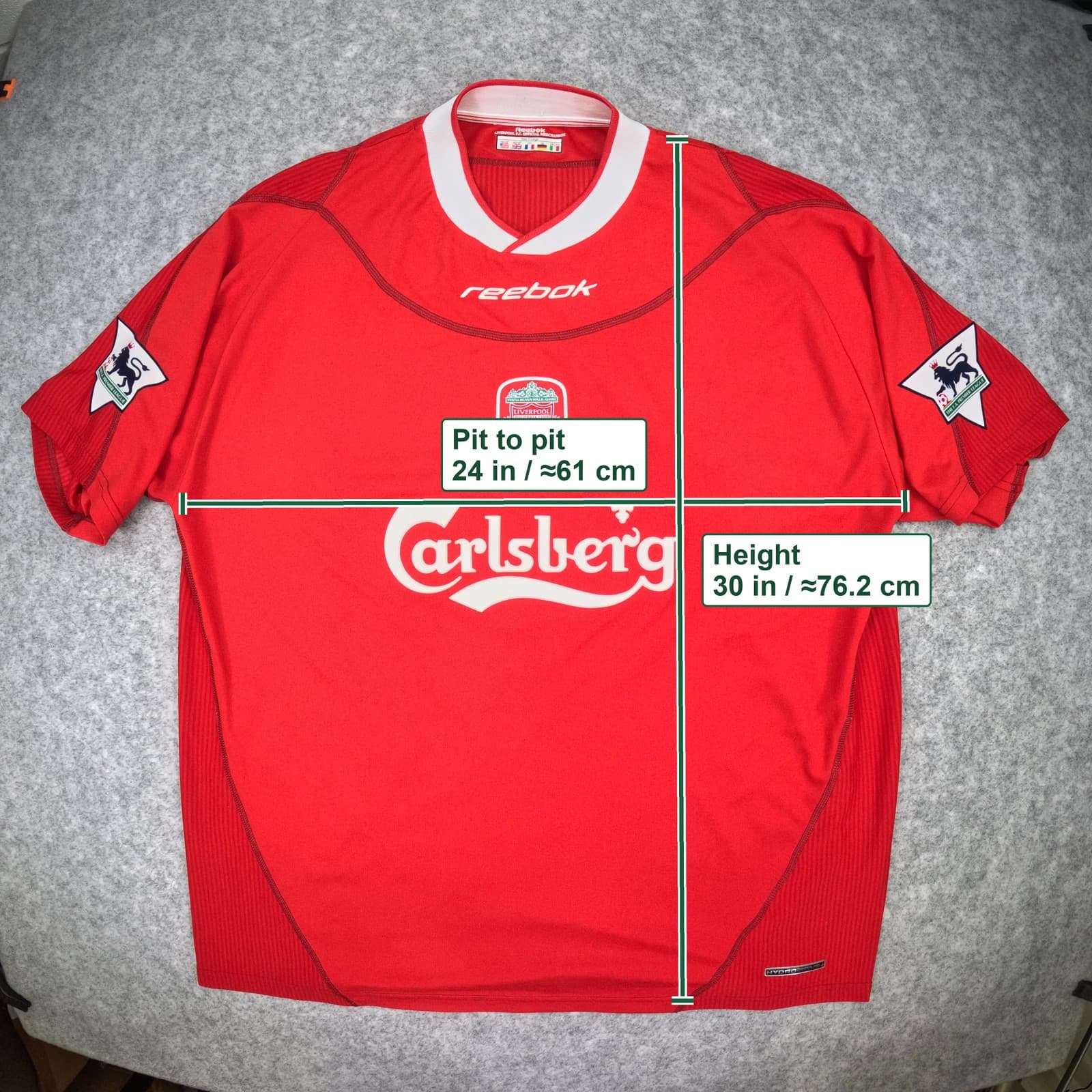 Liverpool Football Shirt Red Home 2002 2004 Reebok Gerrard 17 Soccer Jersey photo 6
