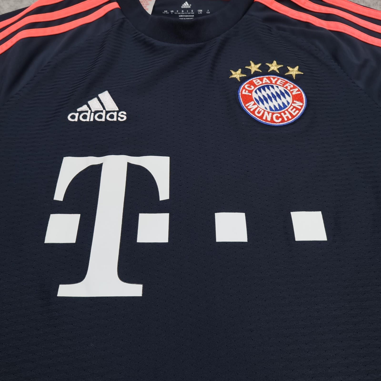 Bayern Munich Shirt Kids 13-14 Years Navy 3rd Kit 2015 2016 Adidas Soccer Jersey photo 6