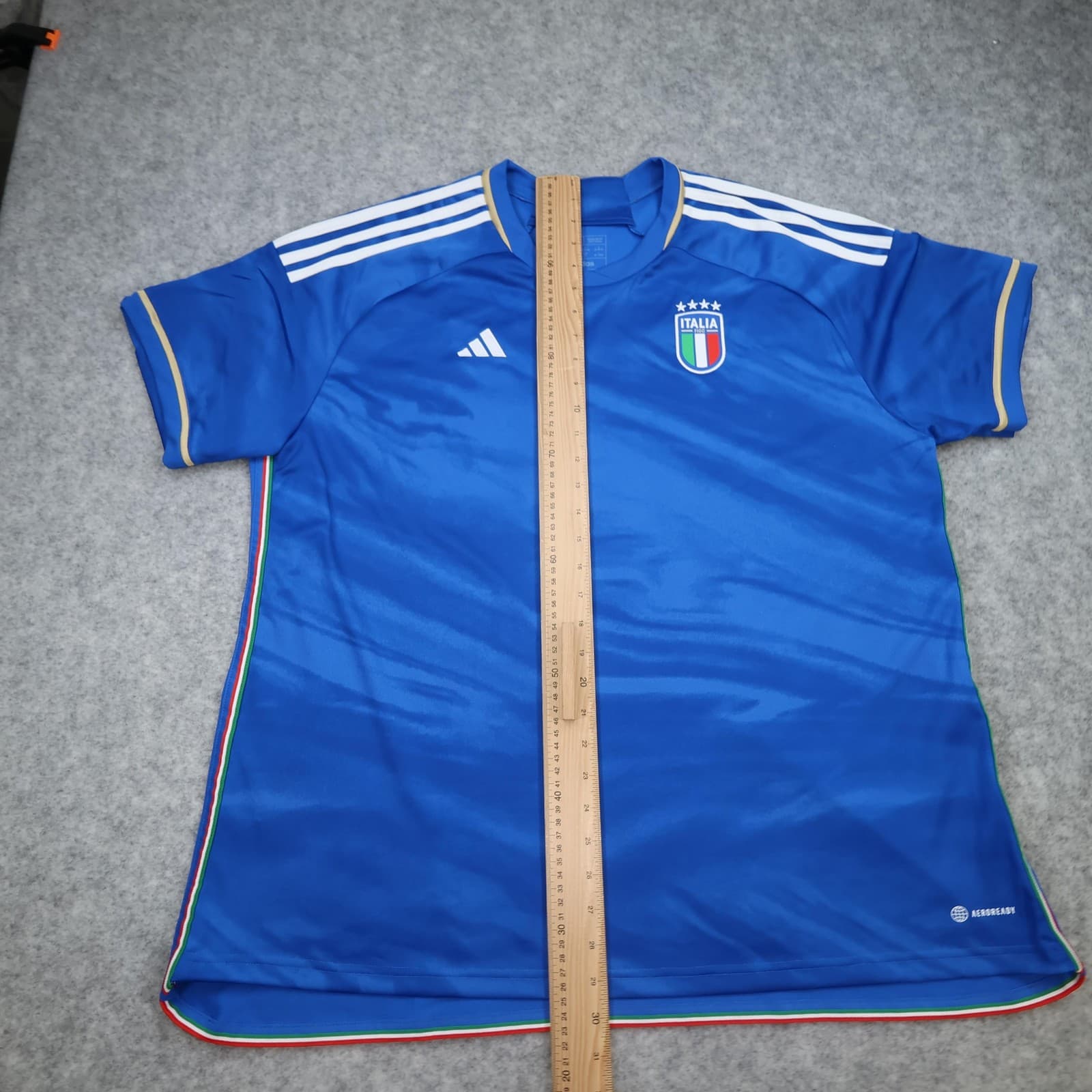 Italy Home Shirt Mens 2XL Blue Football Adidas AEROREADY Jersey FIGC Top photo 10