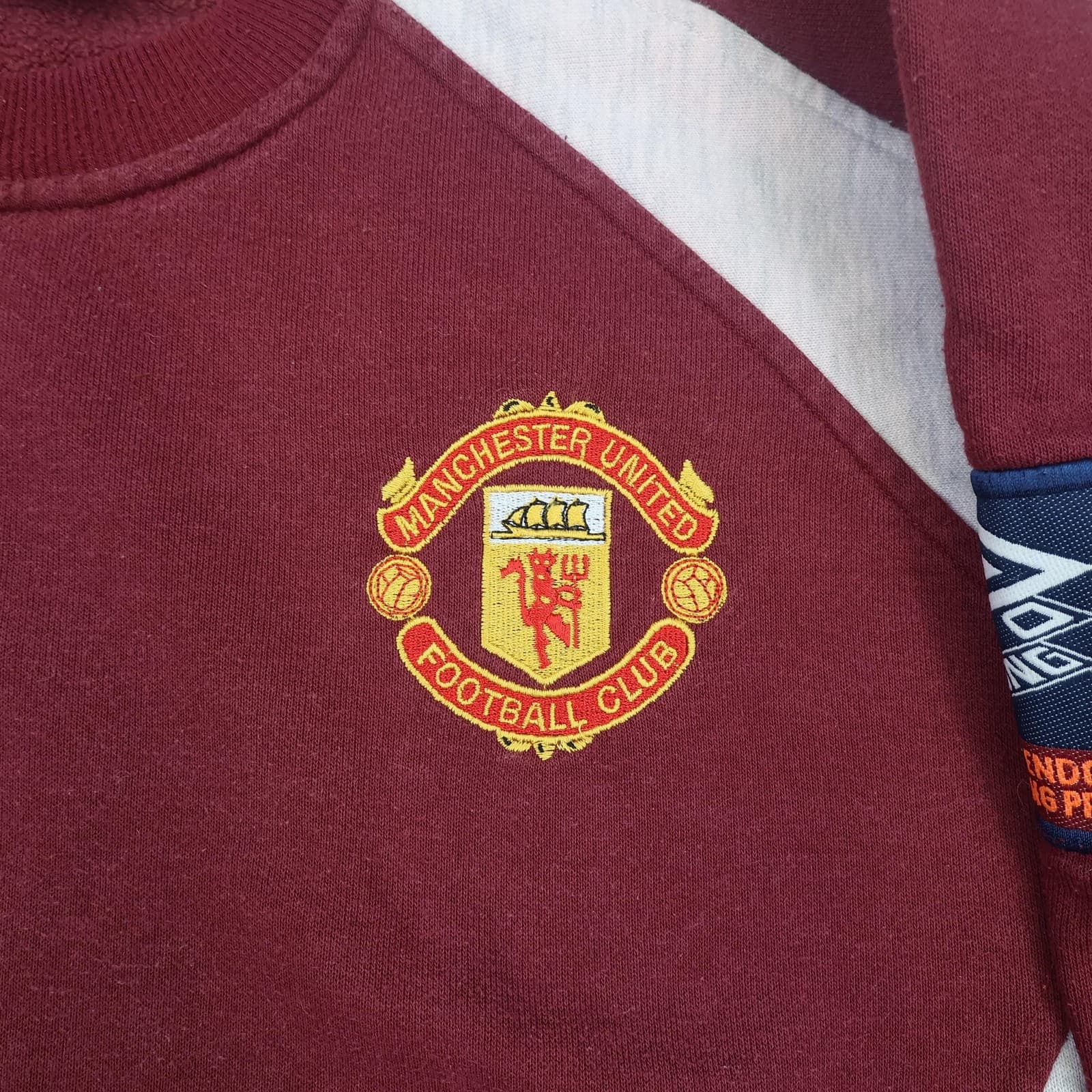Vintage Manchester United Training Sweatshirt Mens Large 1996 Umbro Sharp Soccer photo 3