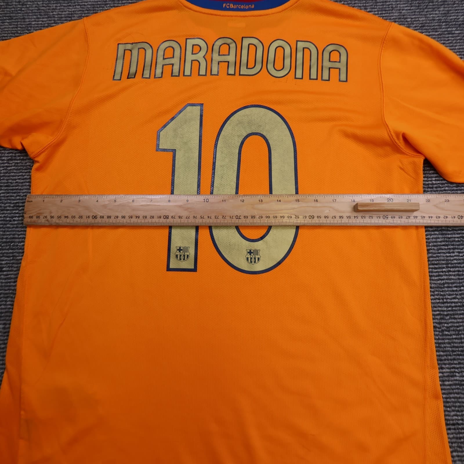Barcelona Shirt Large Orange Away 2006 2008 Nike Football Diego Maradona Jersey photo 16