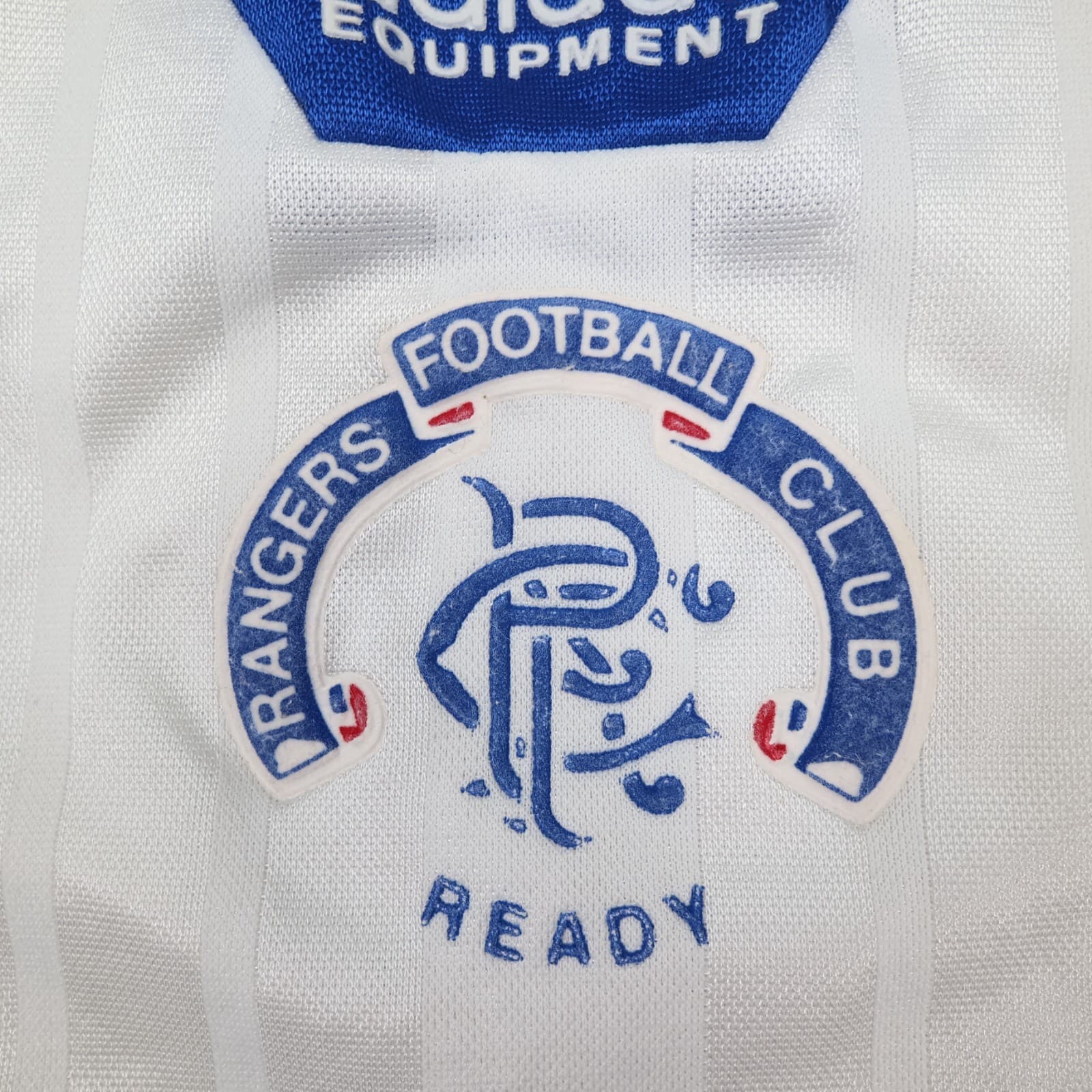 Vintage Rangers Football Shirt Large White Away Kit 1992 1994 Adidas Jersey photo 4