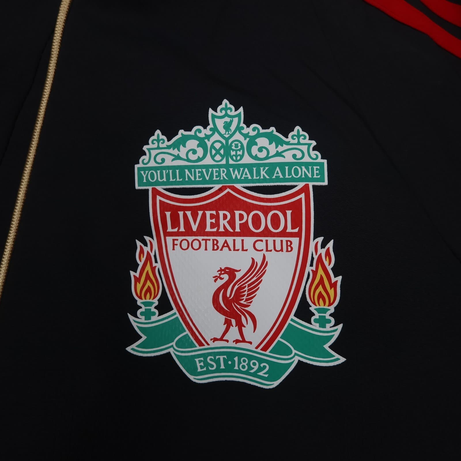 Liverpool Tracksuit Top Large Black Adidas Track 2009 2010 1/4 Zip Jacket 38/40 photo 4
