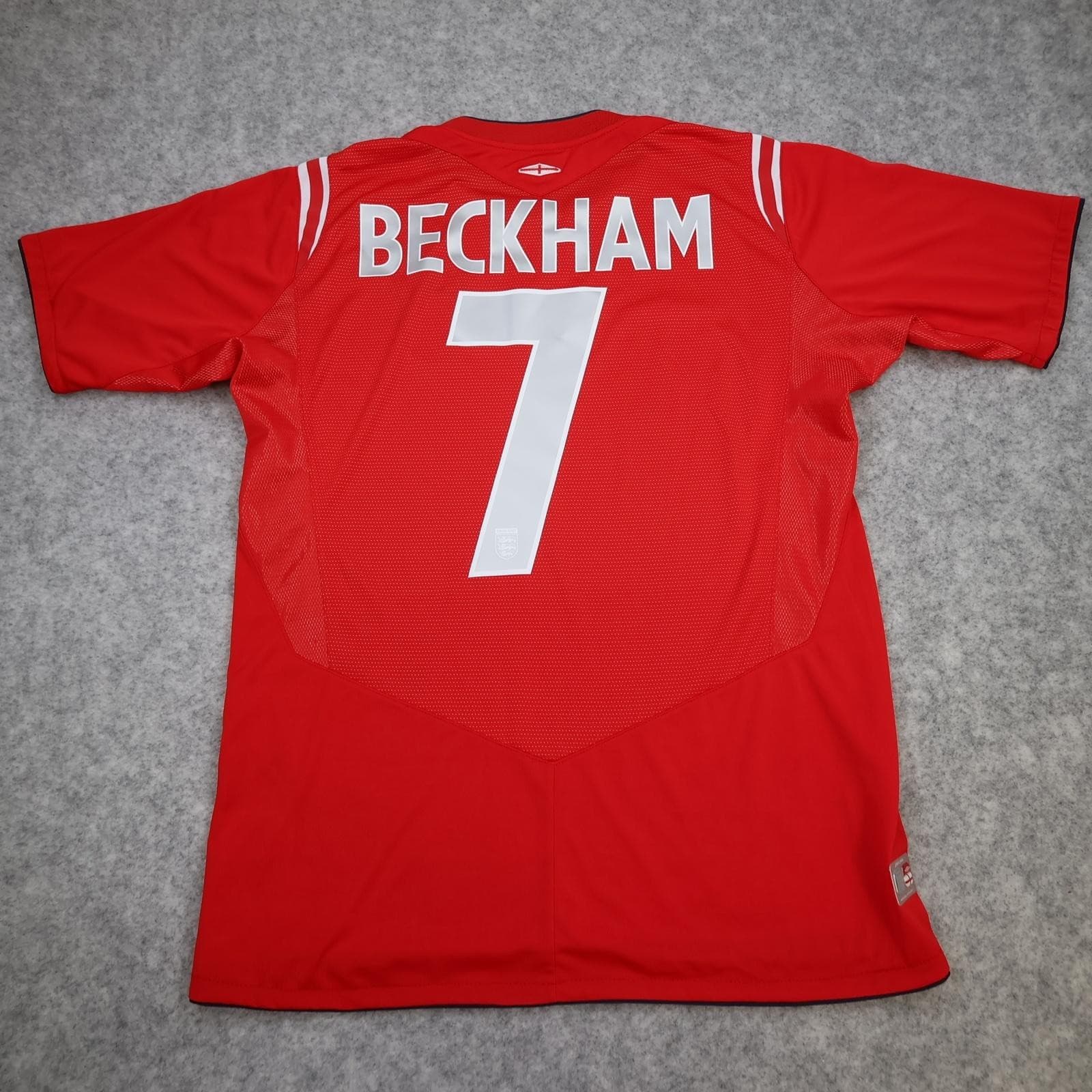 Vintage England Away Shirt Mens Medium Red 2004 2006 Football Umbro Beckham 7