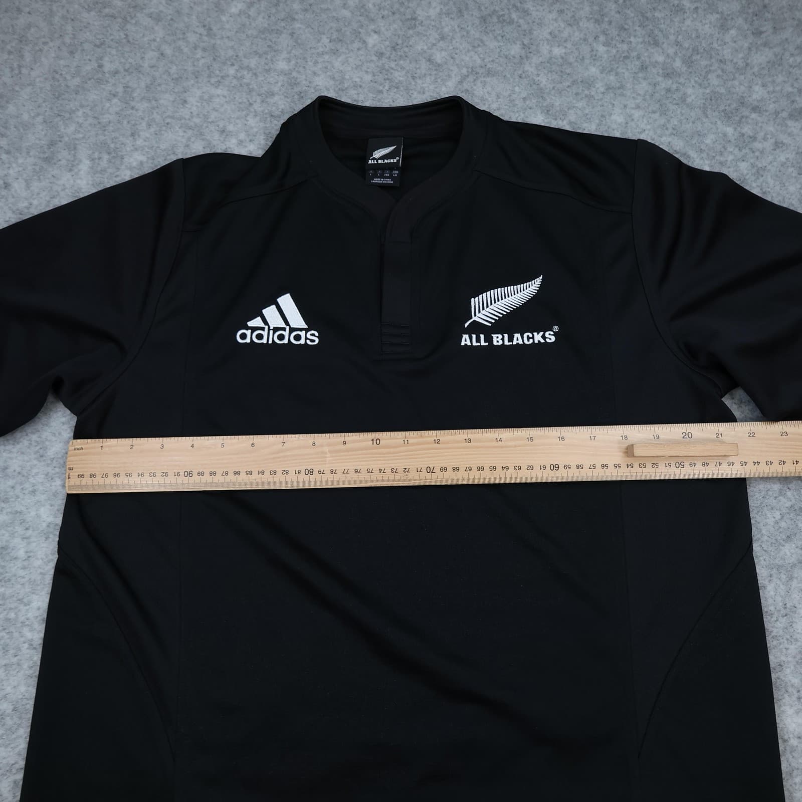 New Zealand All Blacks Shirt Mens Large Black Rugby Adidas 2009 2010 Jersey photo 9