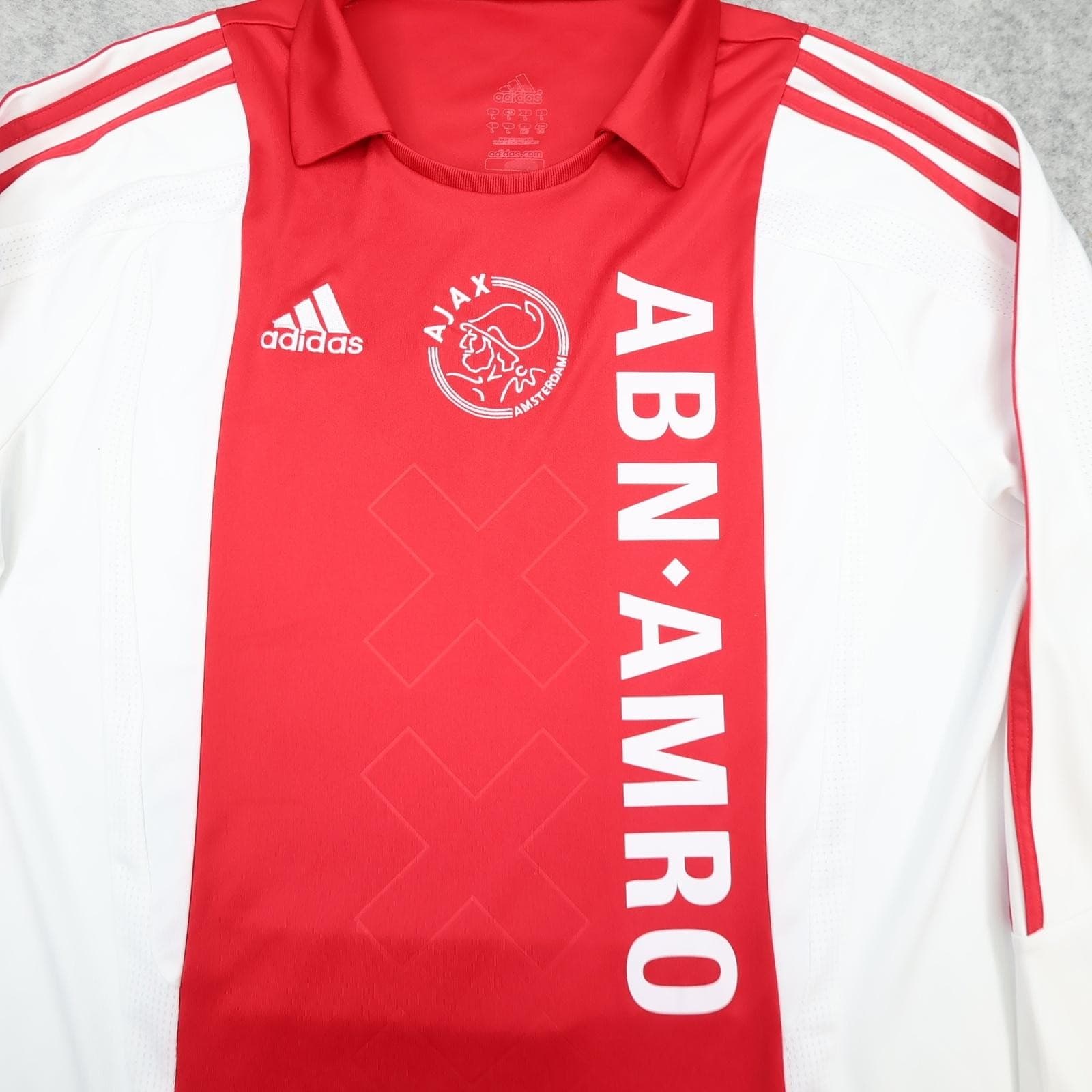 Ajax Shirt Mens Large White Red Long Sleeve 2006 2007 Adidas ABN AMRO Jersey photo 3