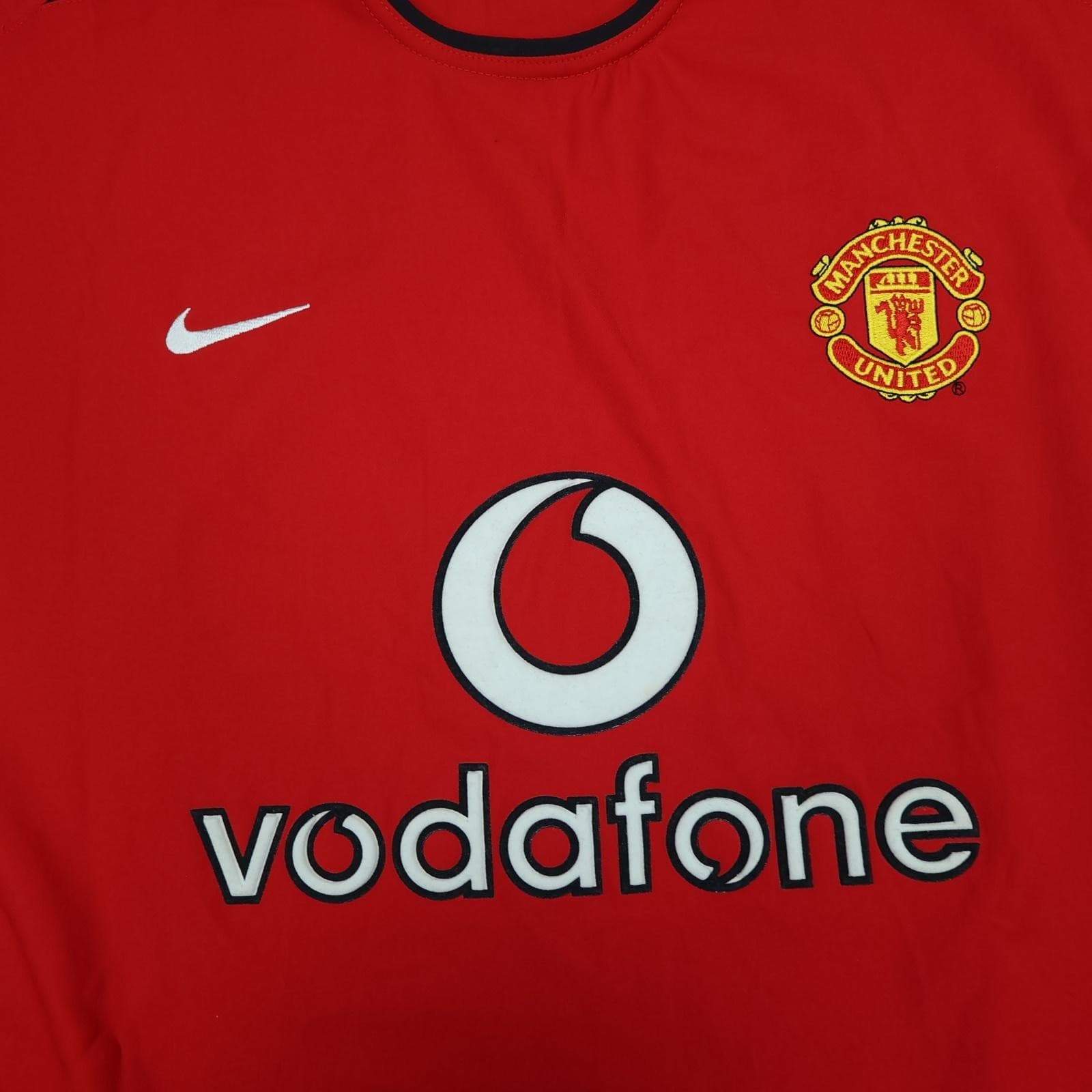 Vintage Manchester United Shirt Mens XL Red Home 2002 Nike Vodafone Beckham 7 photo 3