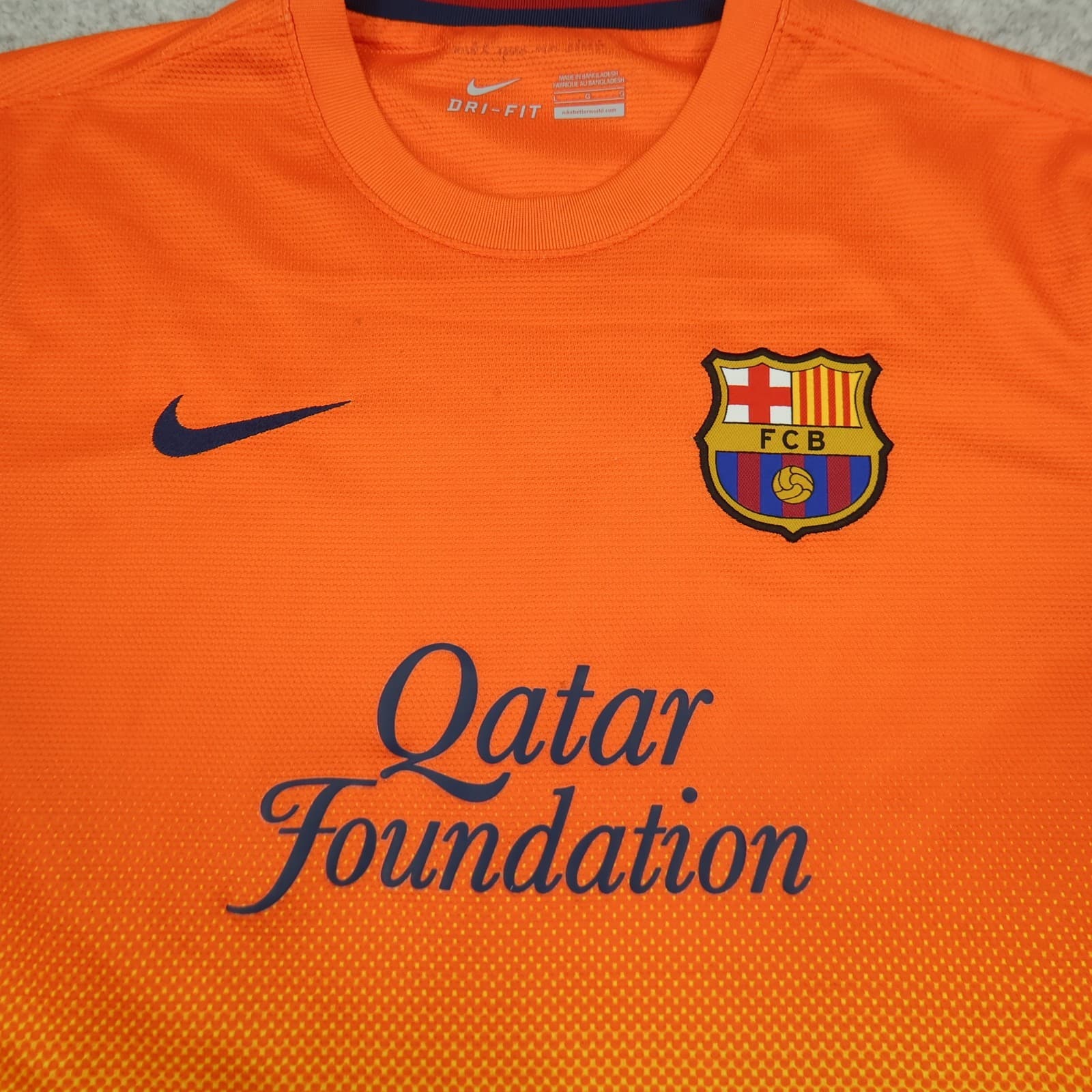 Barcelona Shirt Large Orange Away Kit 2012 2013 Nike Soccer Jersey photo 5