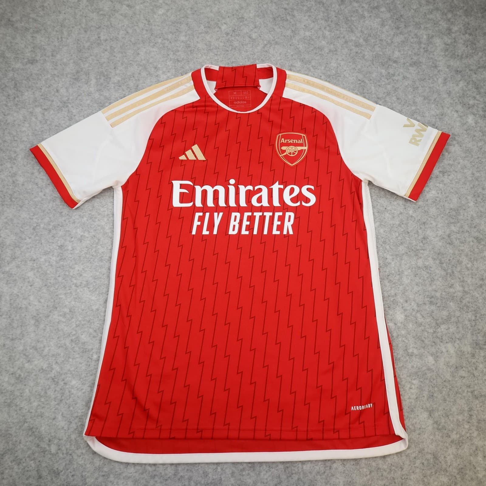 Arsenal Shirt Mens Medium Red Home 2023 2024 Football Adidas Rice 41 Jersey photo 2
