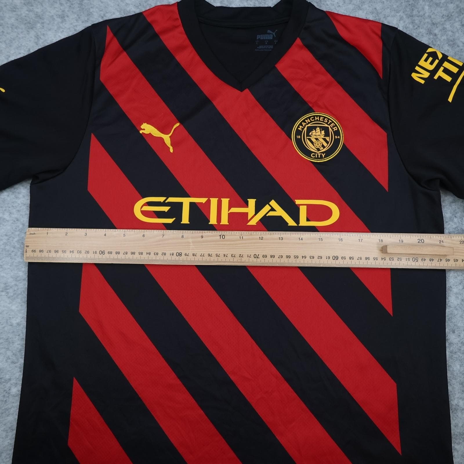 Manchester City Away Shirt Mens Large Black 2022 2023 EPL Football Puma Etihad photo 9