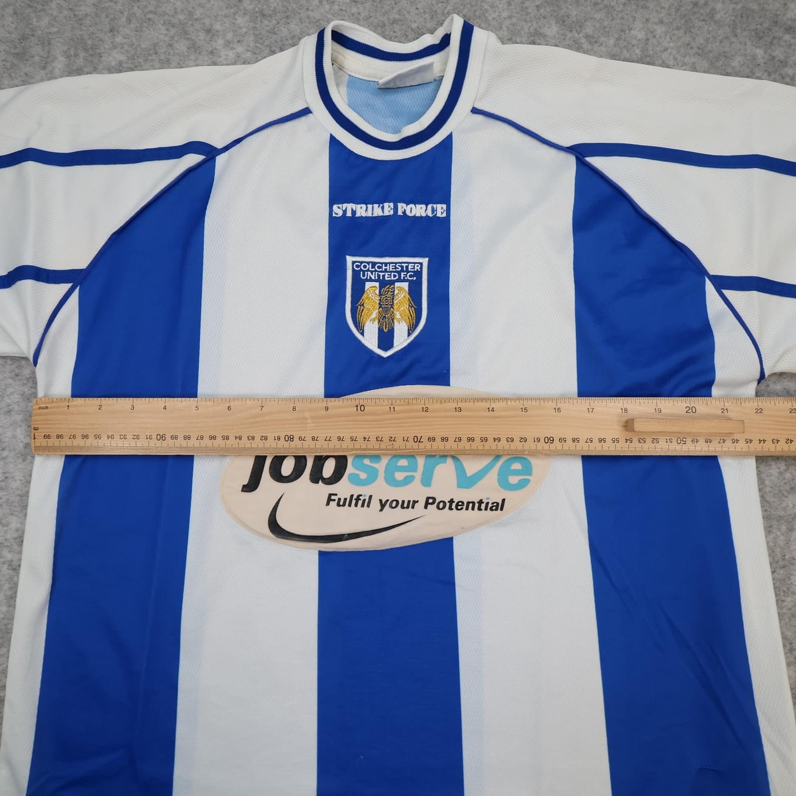 Colchester United Shirt Mens Large Home 2000 2002 Strike Force Jobserve Jersey photo 12