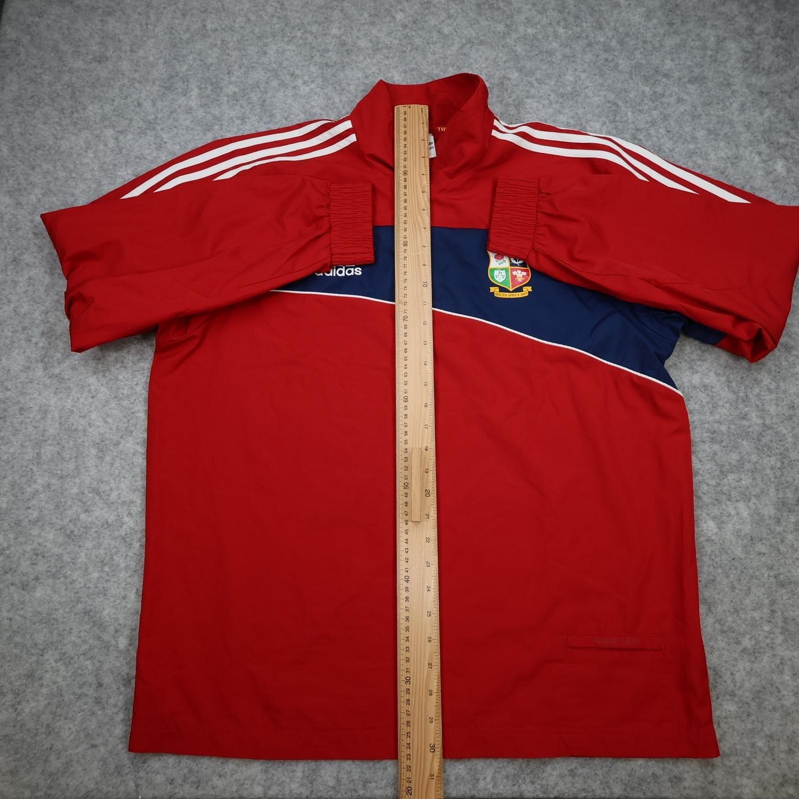 British Lions Rugby Shirt Mens Large Red Rugby Adidas Clima365 South Africa 2009 photo 8