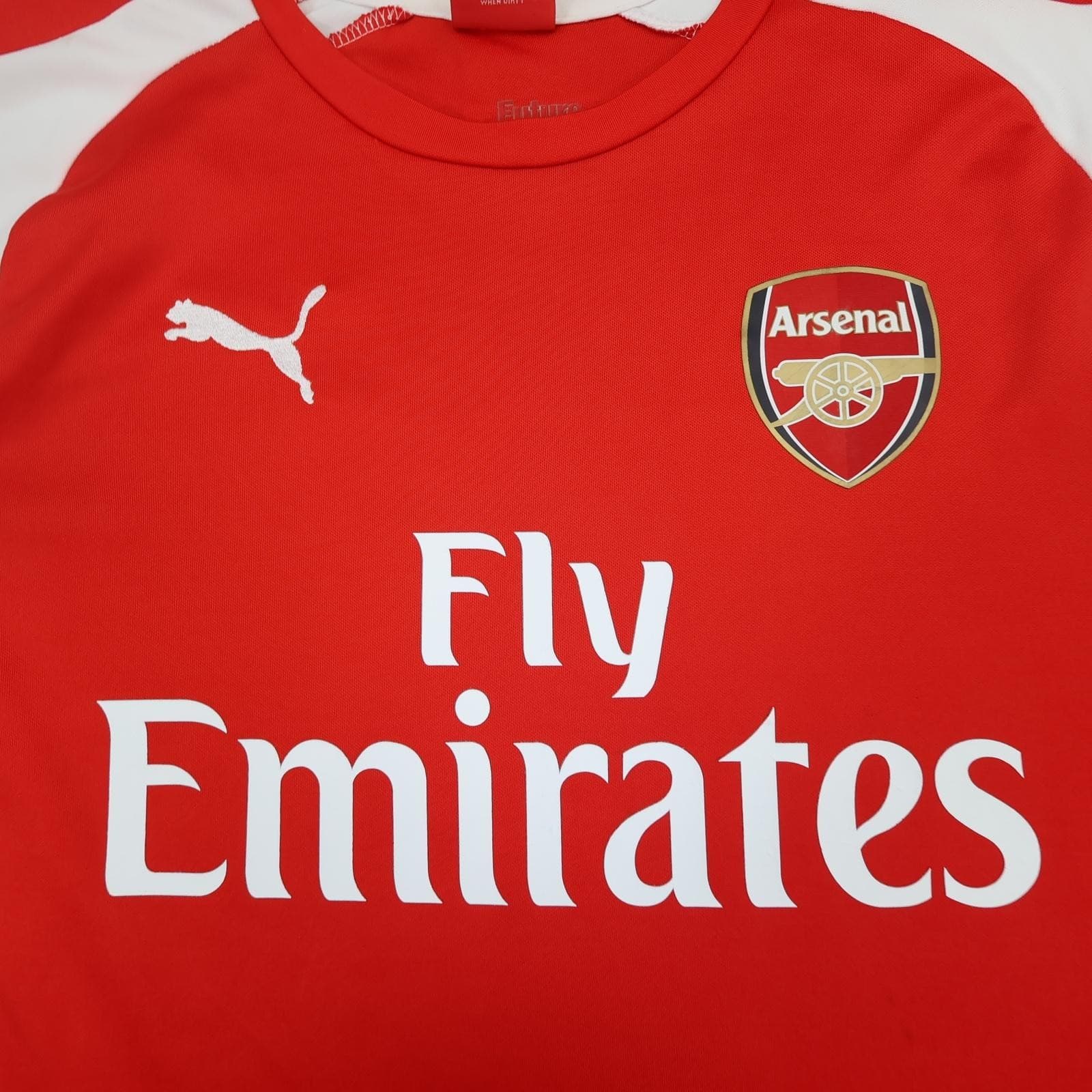 Arsenal Shirt Mens Large Red Home EPL 2014 2015 Puma Fly Emirates Jersey photo 2