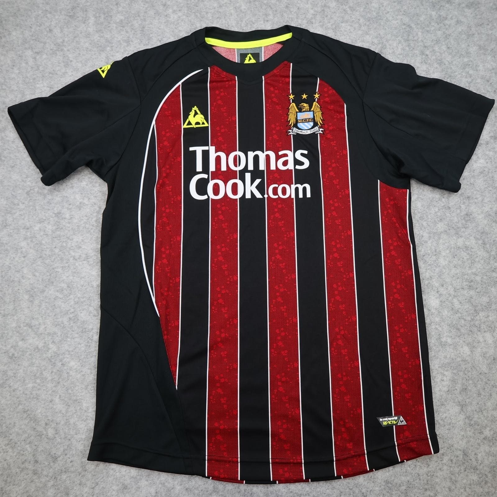 Manchester City Shirt Mens Medium Black Away 2008 2009 Football Le Coq Sportif