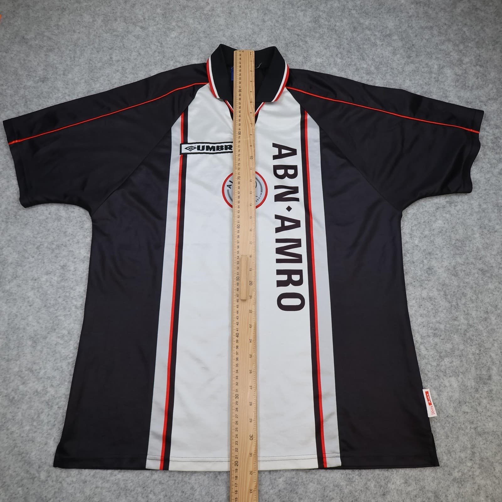 Vintage Ajax Shirt Mens XL Black White 1998 1999 Umbro ABN AMRO 90s Jersey photo 14