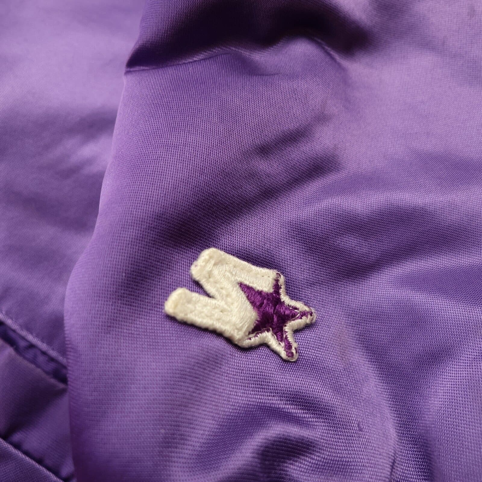 Vintage Los Angeles Lakers Jacket Medium Starter 80s NBA Varsity Purple Satin photo 4