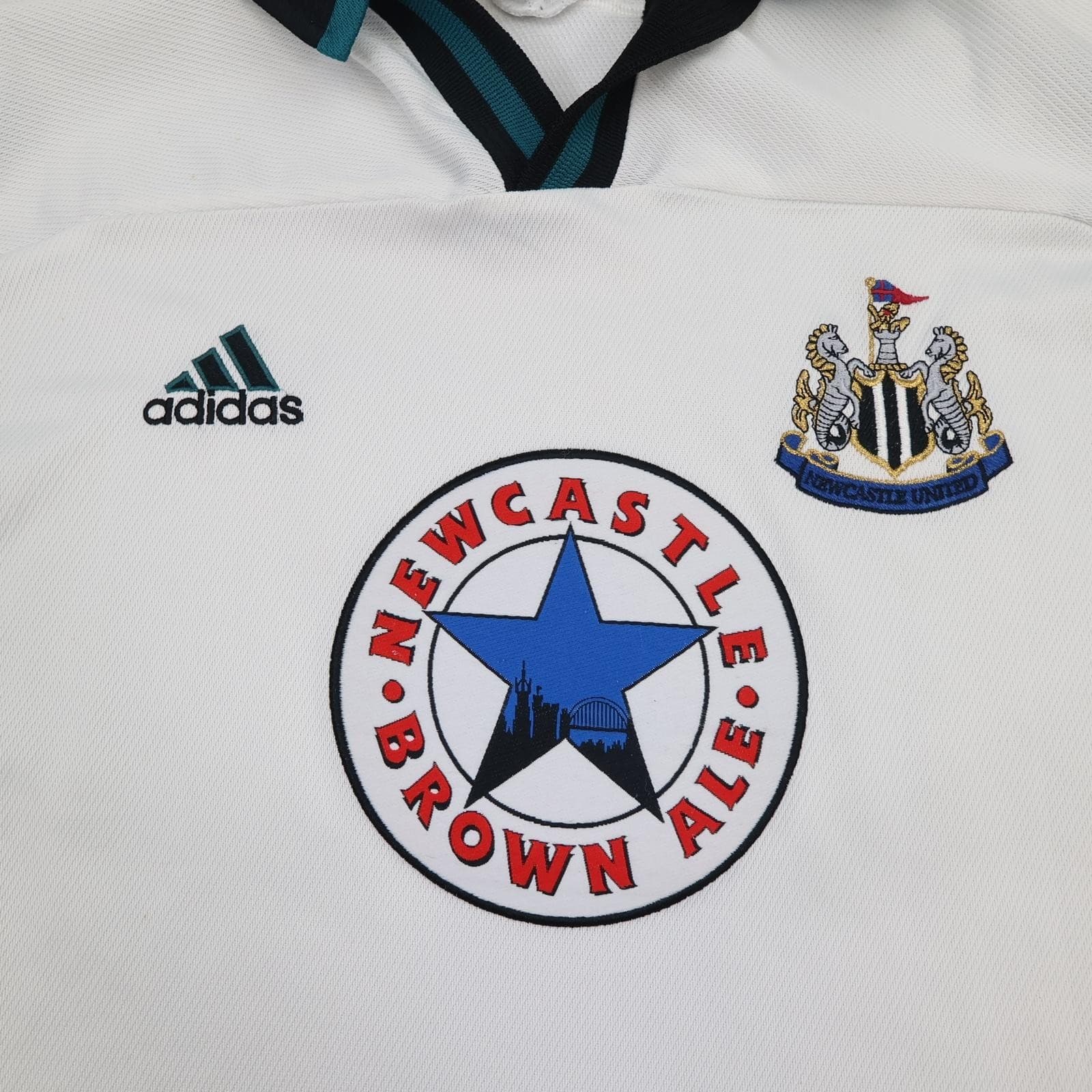 Vintage Newcastle United Shirt Mens XL White Away 1999 2000 Adidas Brown Ale photo 4