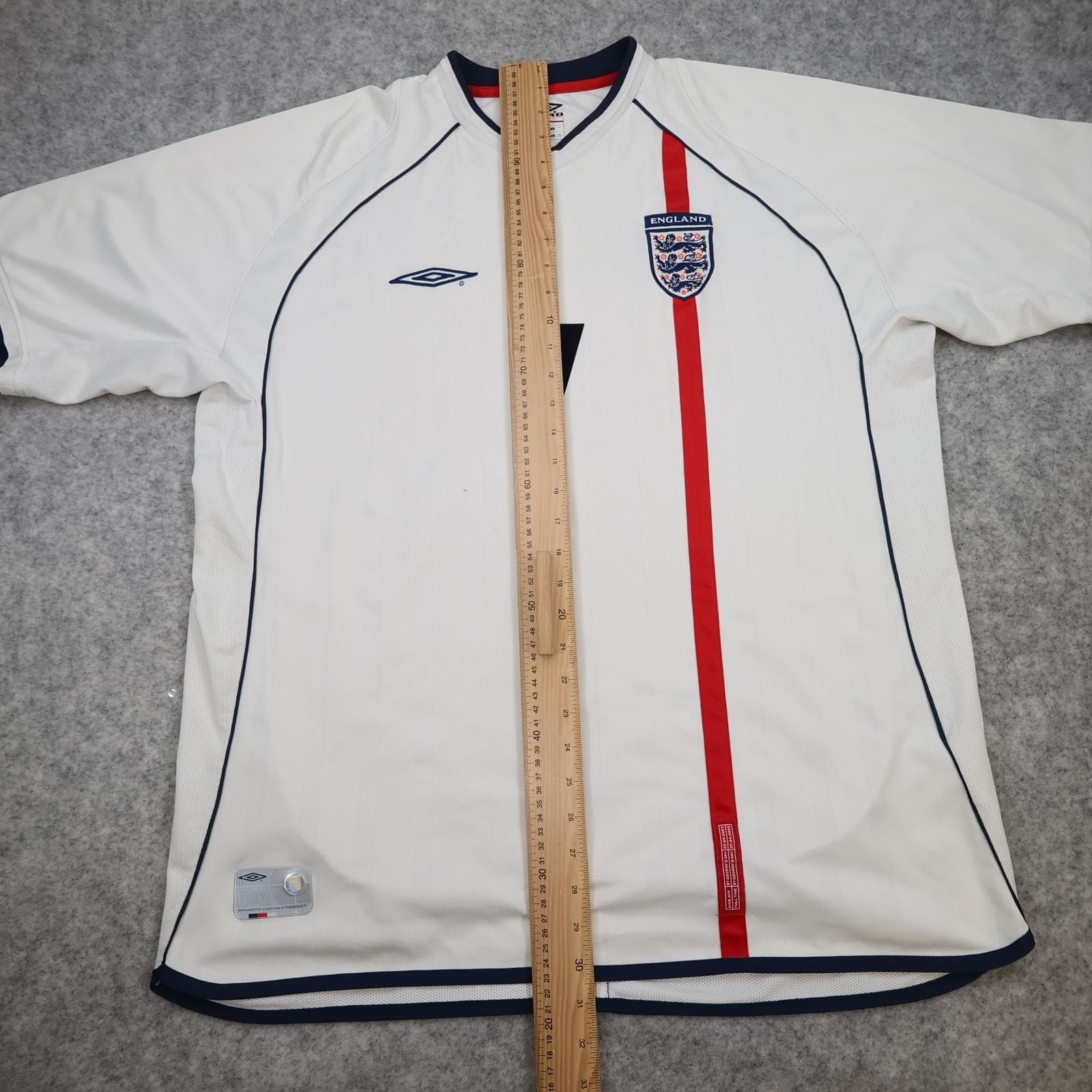 Vintage England Home Shirt Mens 2XL White 2001 2003 Football Umbro Beckham 7 photo 16