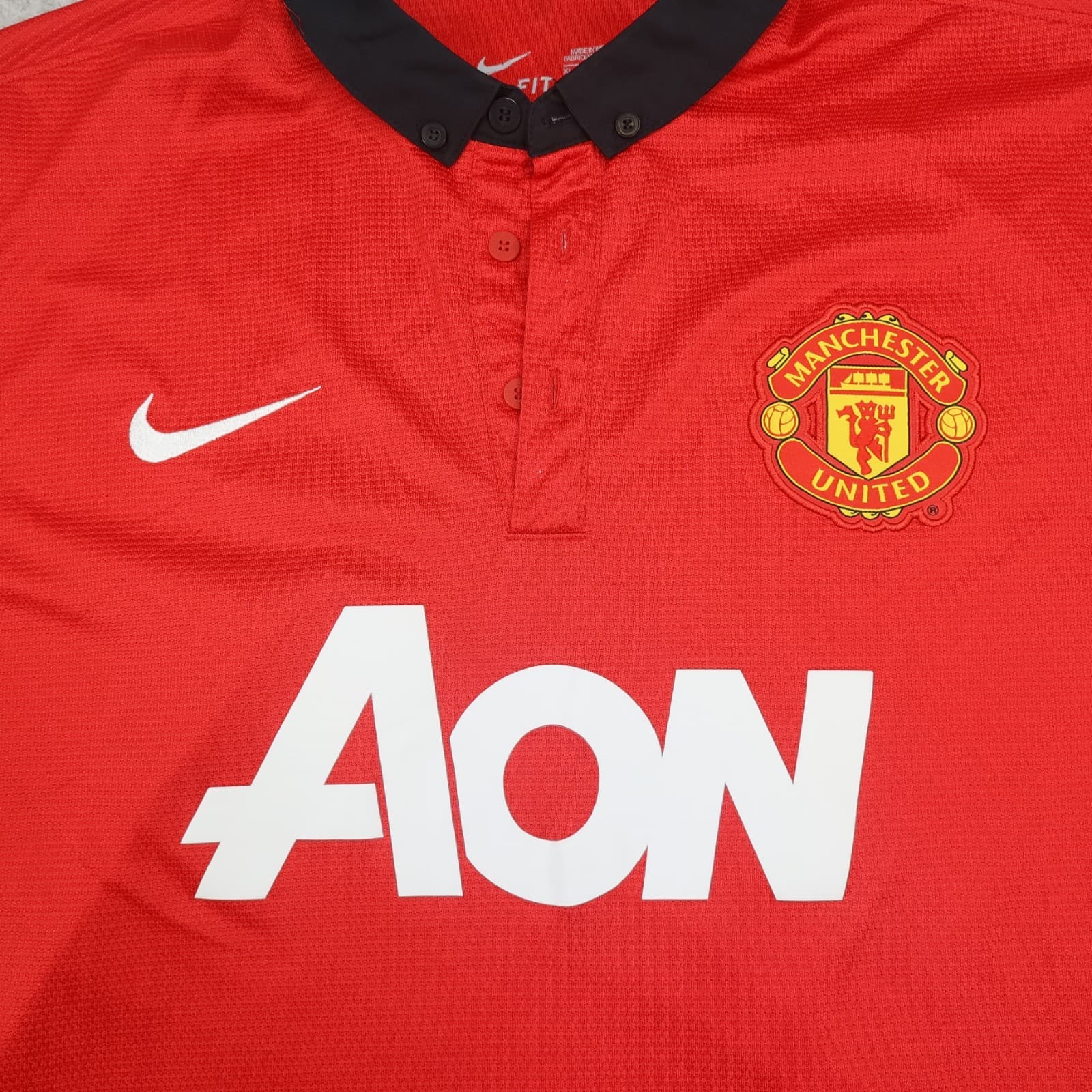 Manchester United Shirt Extra Large Red Home Kit 2013 2014 Nike Jersey Patches photo 6