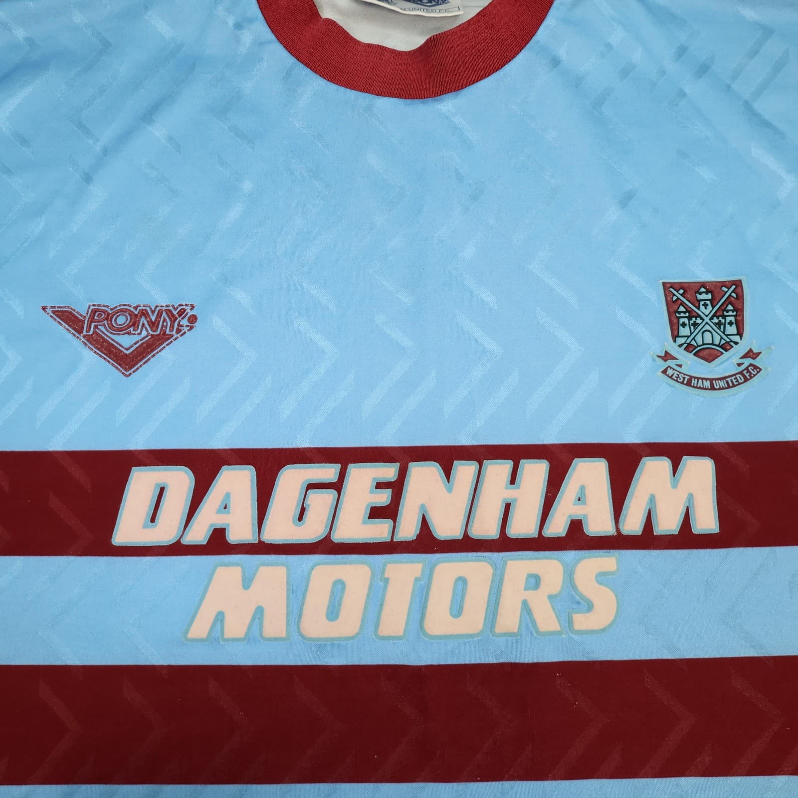 Vintage West Ham United Shirt Mens 2XL Blue Away Pony Dagenham Motors 1993 1995 photo 3