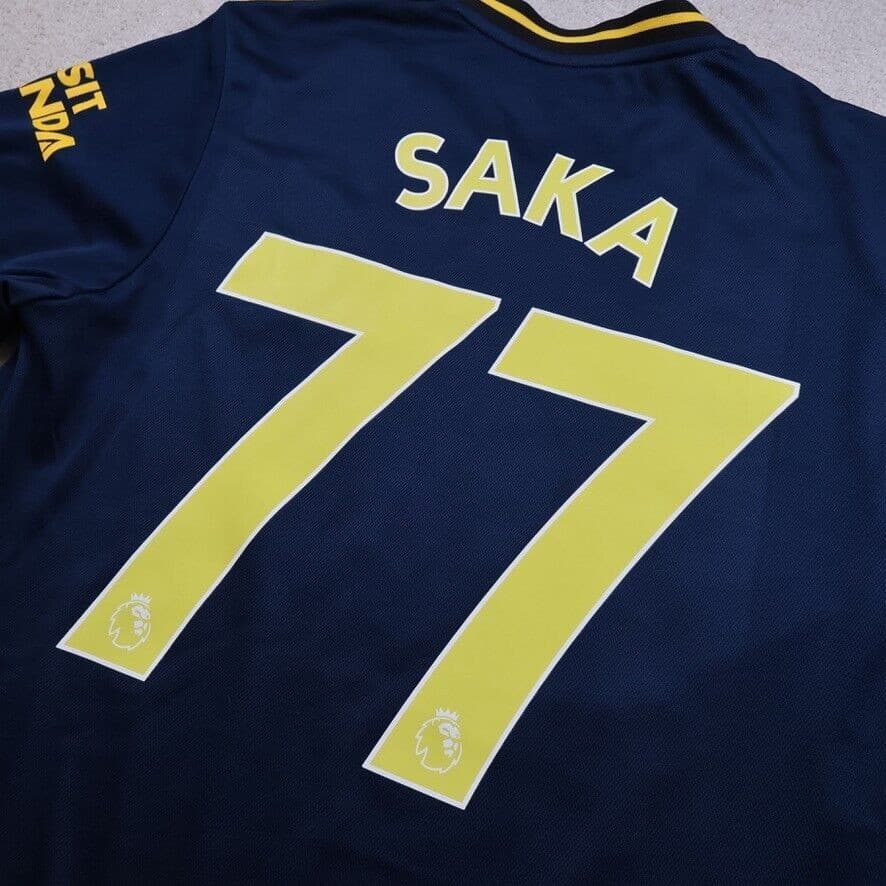 Arsenal Shirt Medium Navy Third Kit 2019 2020 Adidas Soccer Jersey Saka 77 photo 6