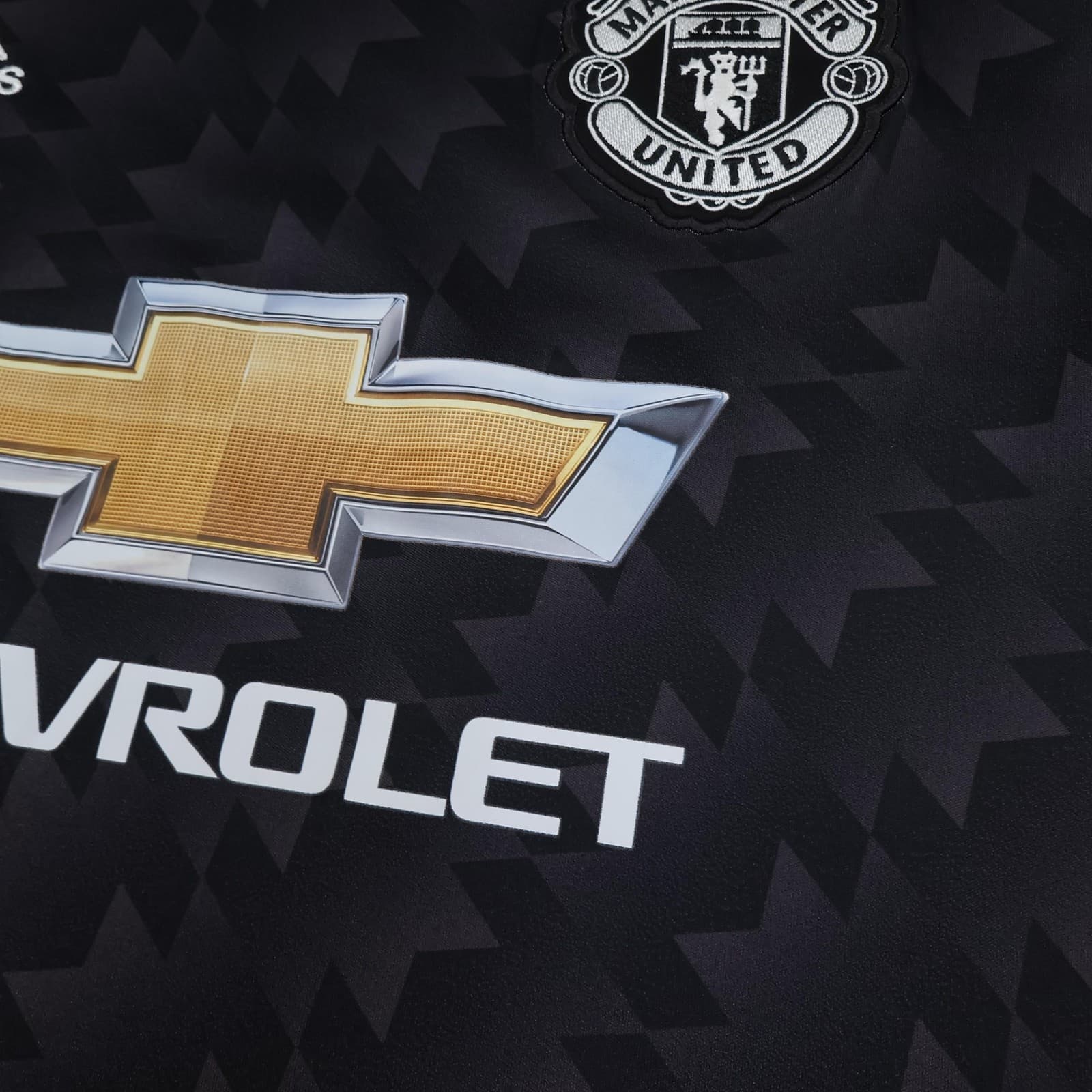 Manchester United Away Shirt Mens Large Black 2017 2018 Adidas Chevrolet Jersey photo 6