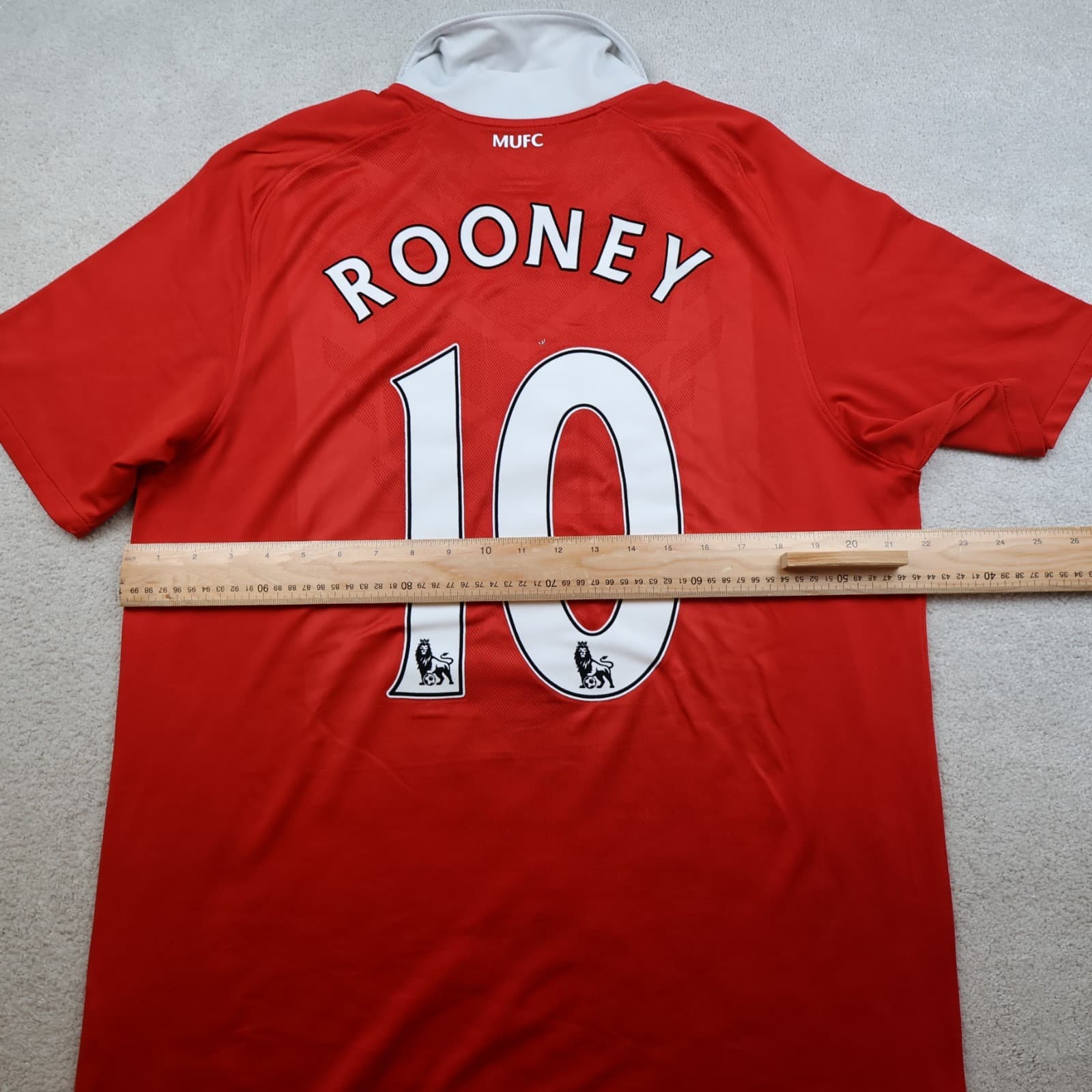 Manchester United Shirt Large Red Home Kit 2010 2011 Nike Jersey Wayne Rooney 10 photo 13