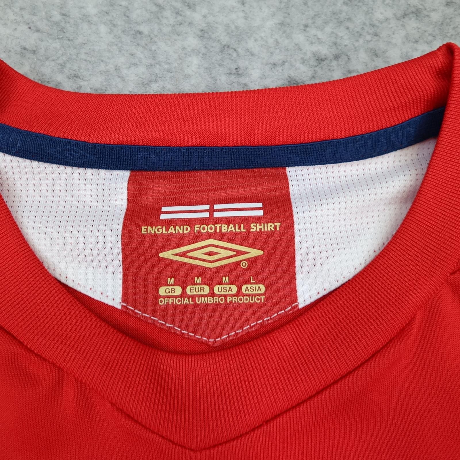 England Away Shirt Mens Medium Red 2006 2008 Football Umbro Beckham 7 Jersey photo 7